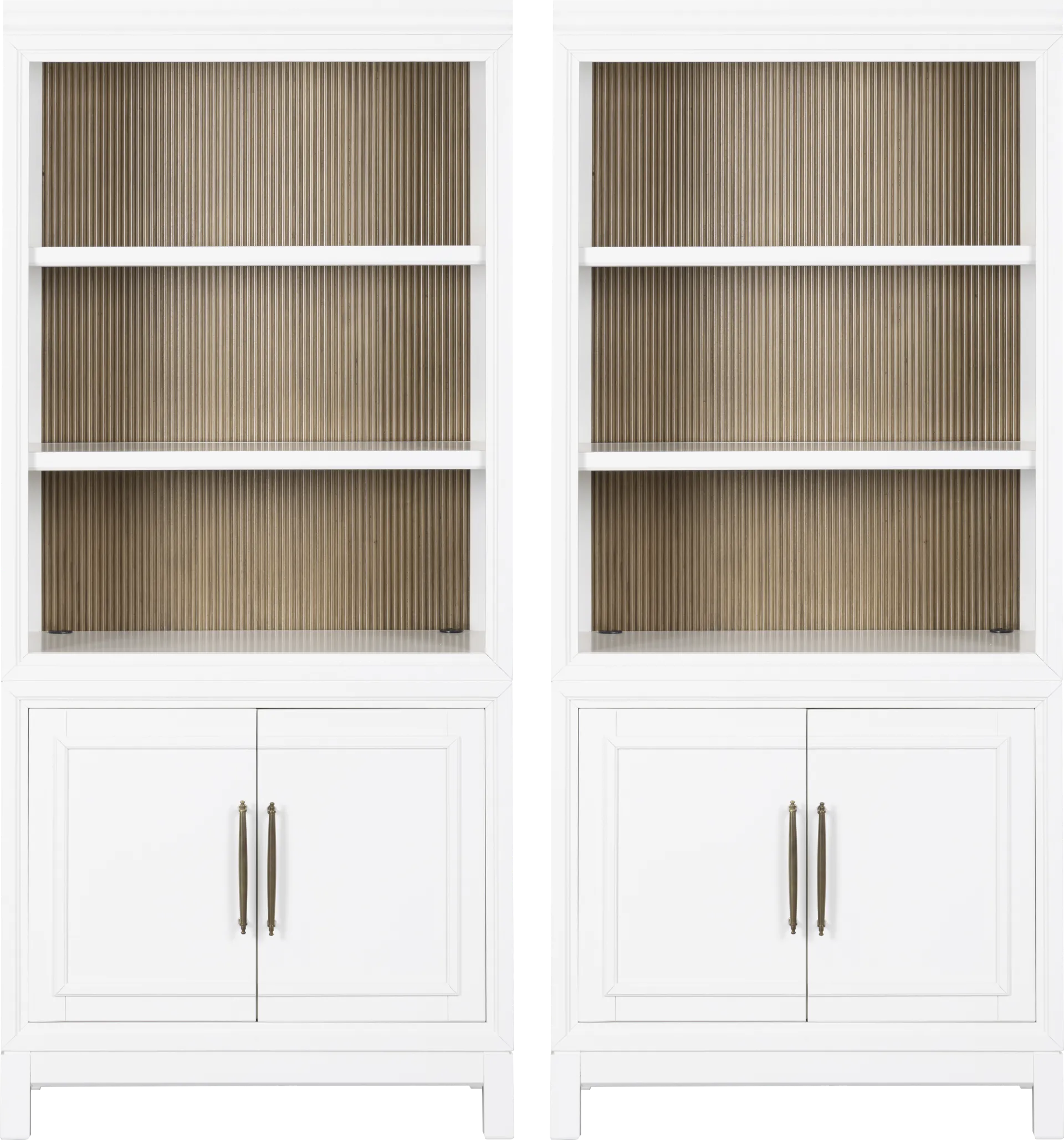 Albion White Bookcases, Set of 2 - Image 1