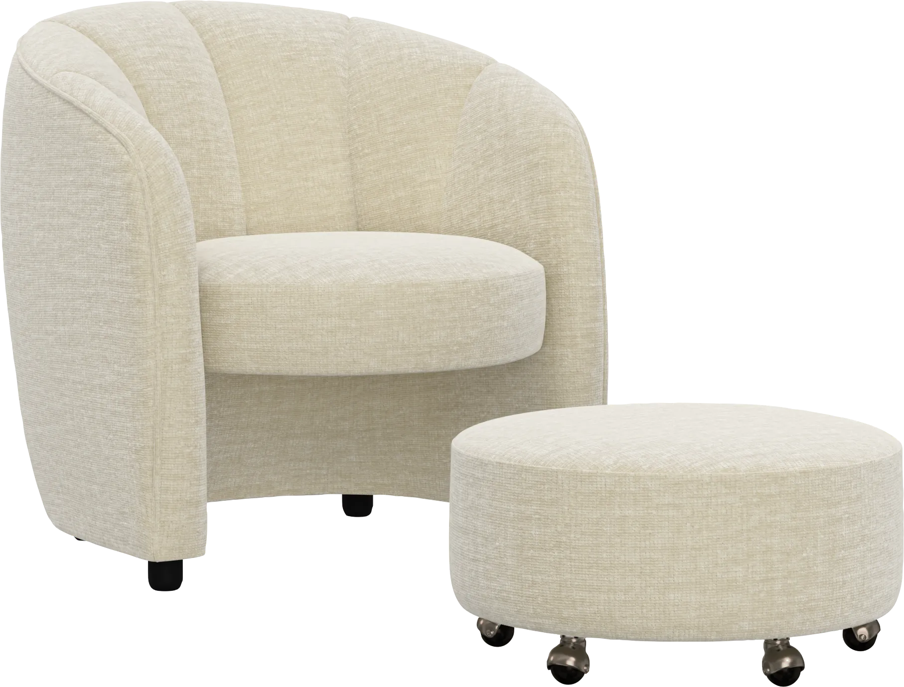 Crosby Beige Accent Chair with Ottoman - Image 1