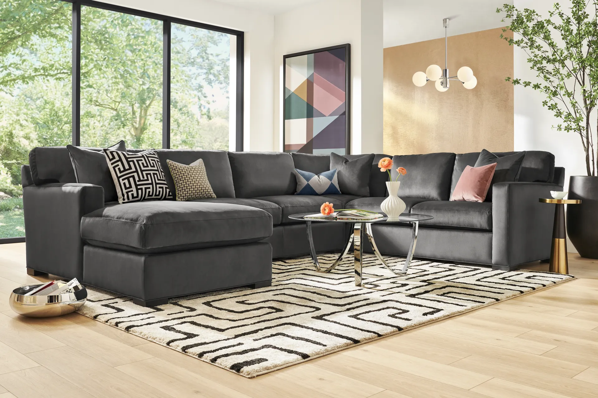 Harmonie Gunmetal 3 Pc Sectional - Image 2