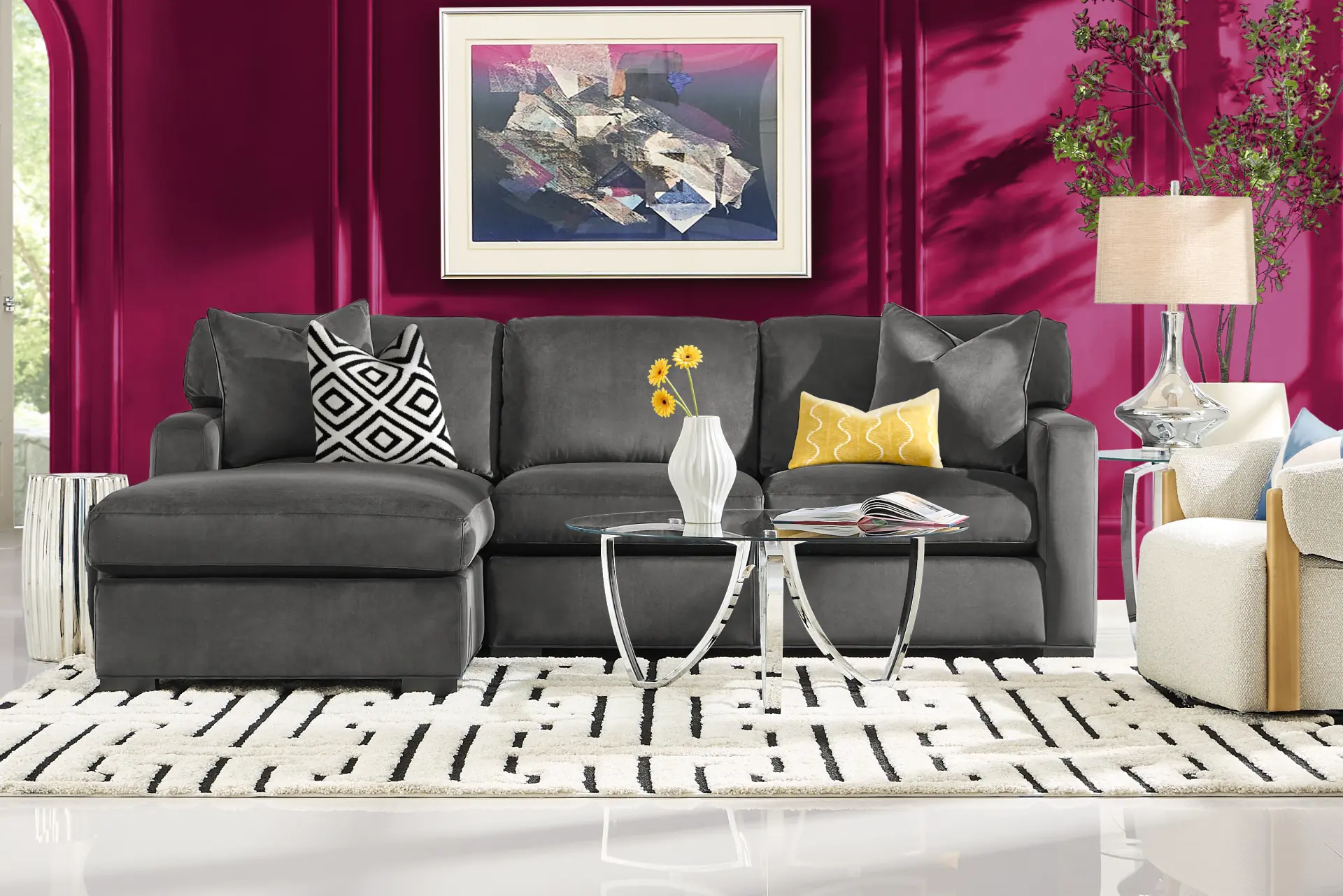 Harmonie Gunmetal 2 Pc Sectional