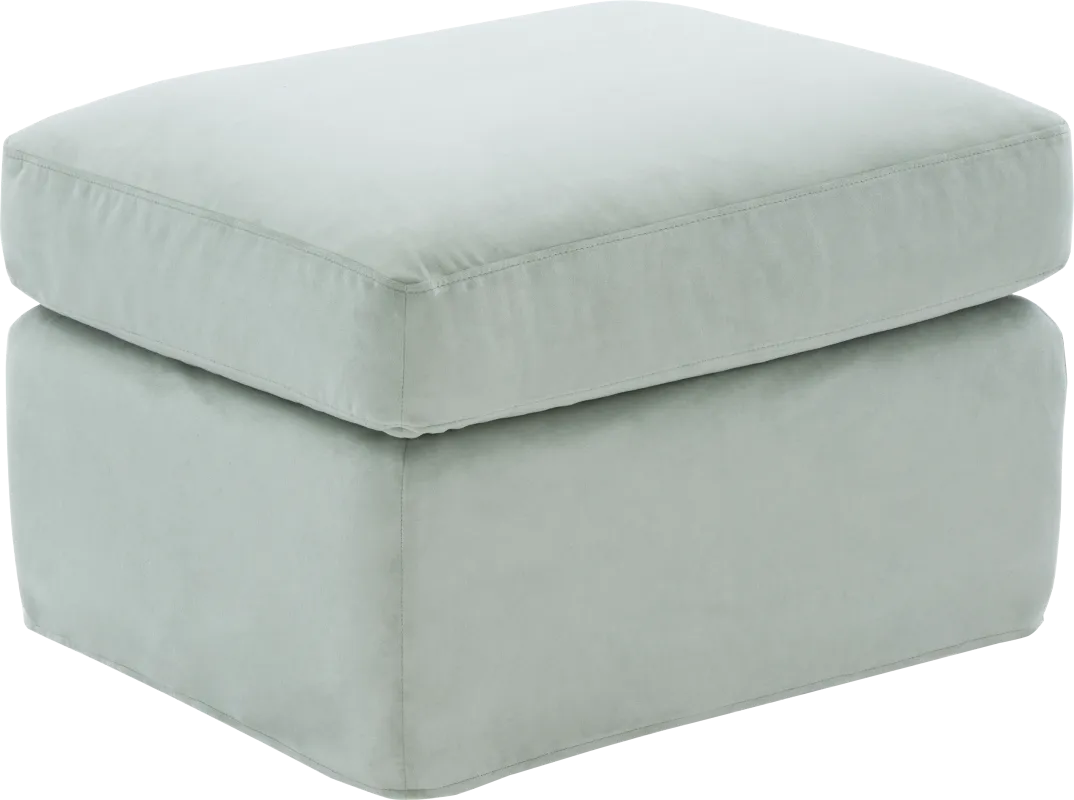Mary Lou Green Slipcover Glider Ottoman