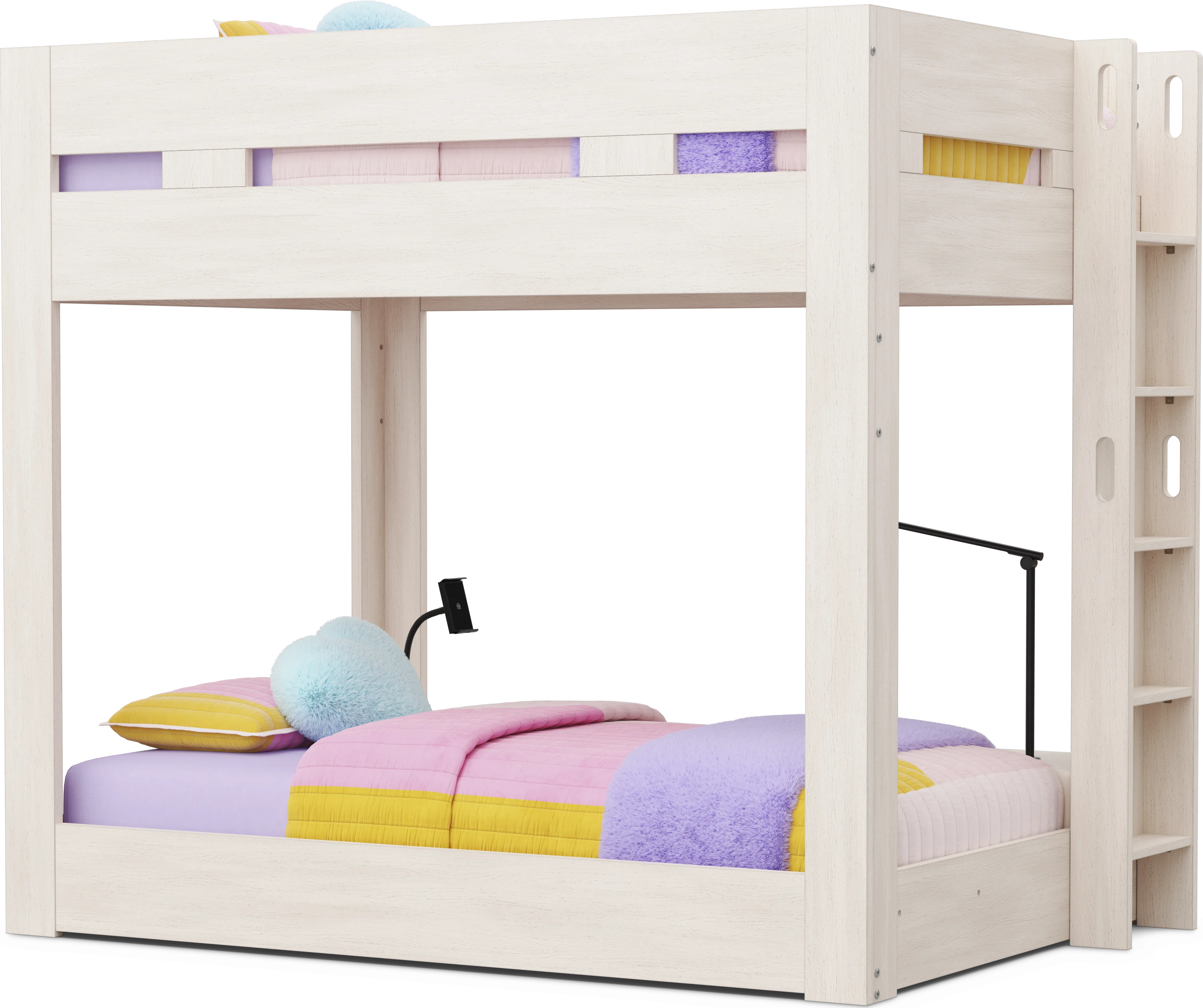 Kids Sierra Summit Linen Twin/Full Bunk Bed with Tech Console - Thumbnail - Image 1