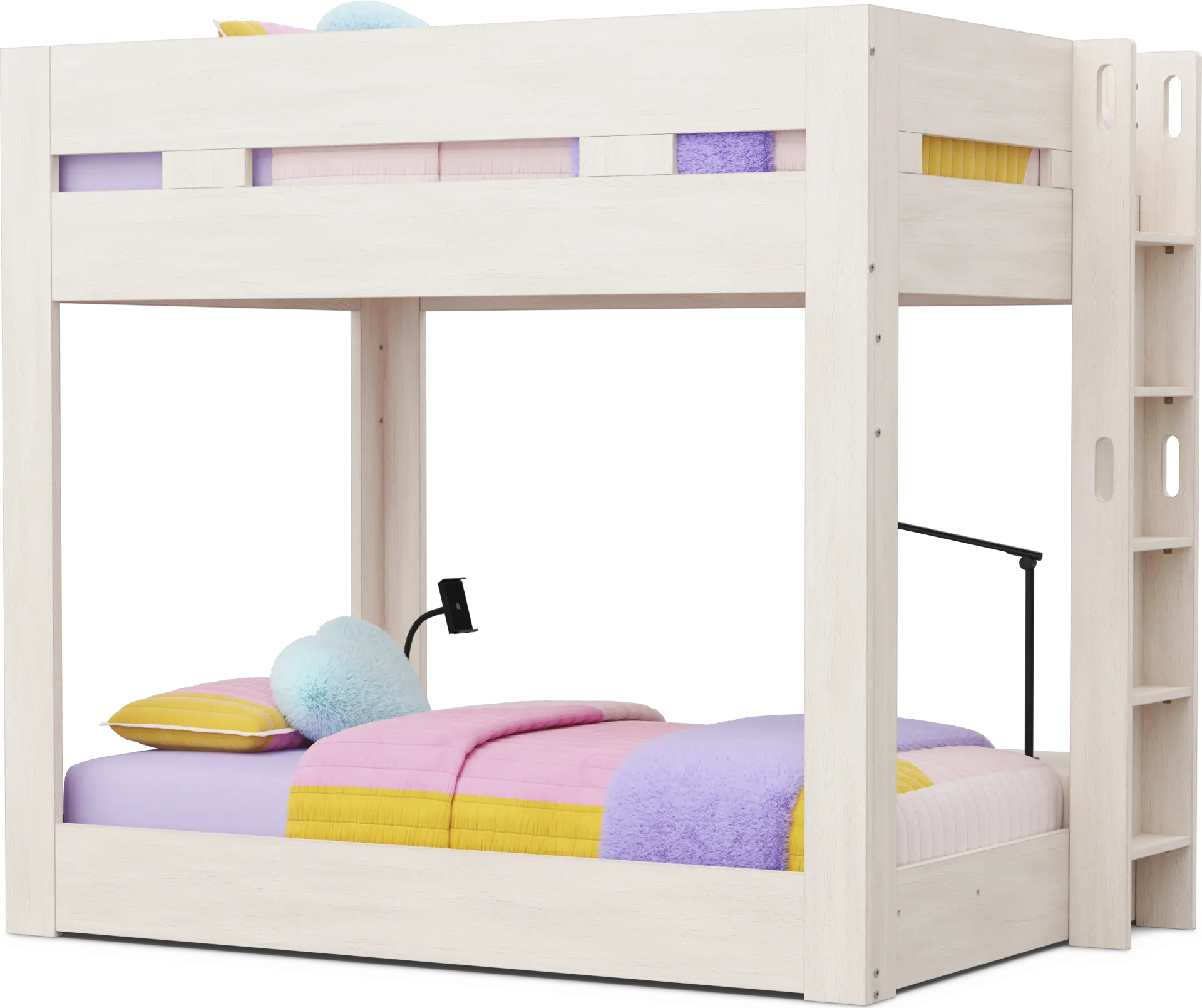 Kids Sierra Summit Linen Twin/Full Bunk Bed with Tech Console