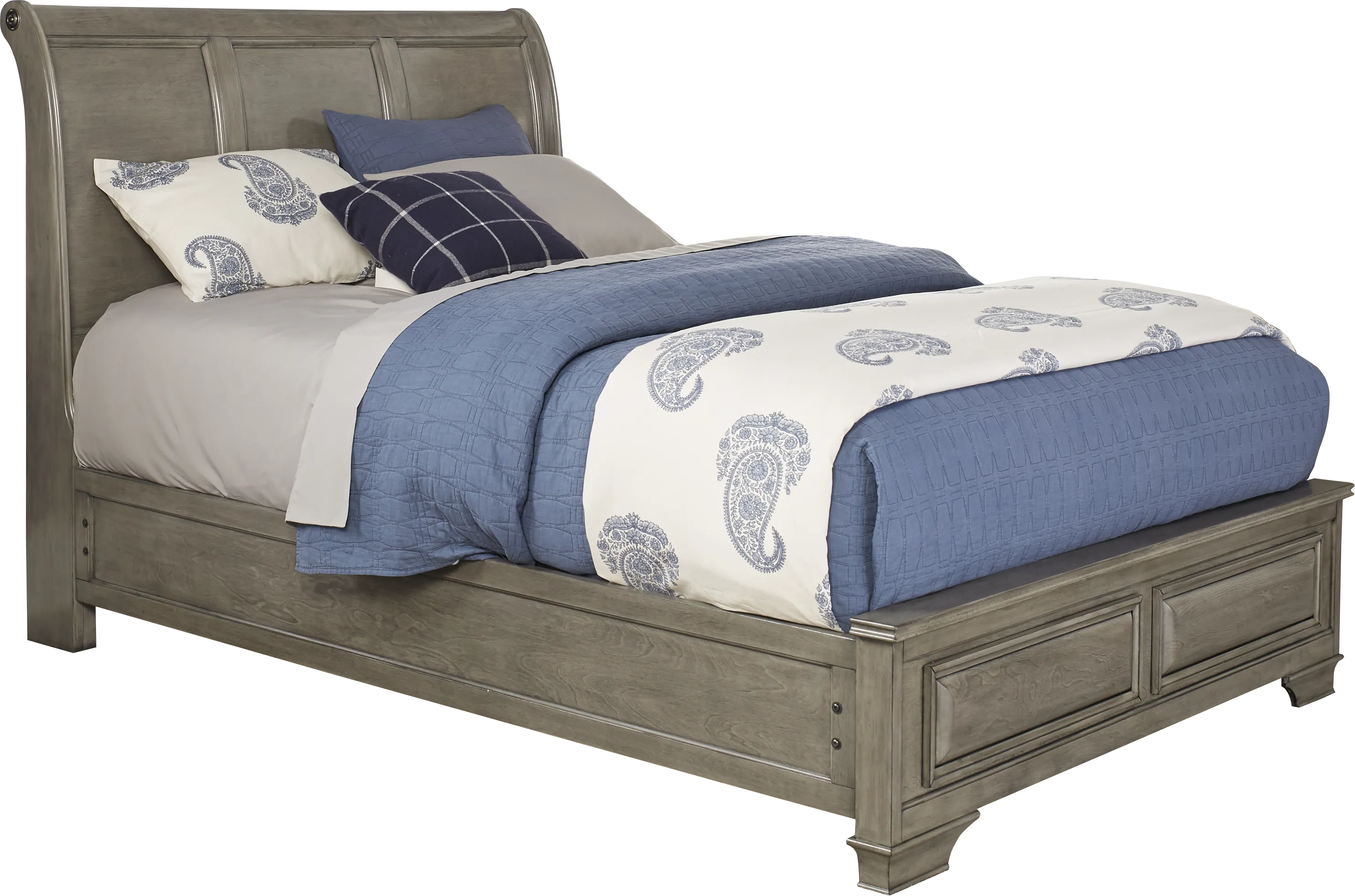 Mill Valley II Gray 3 Pc King Sleigh Bed - Image 1