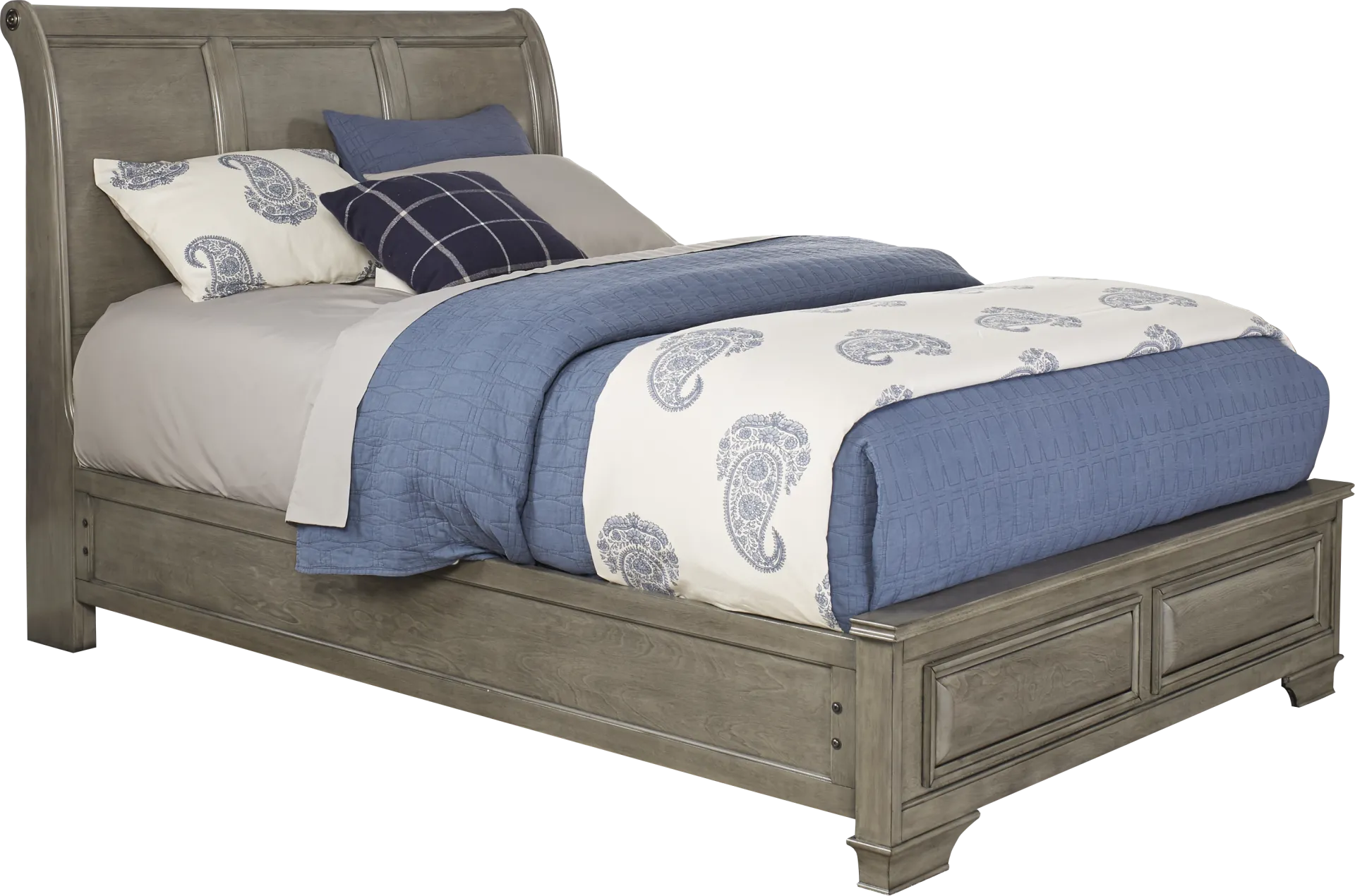 Mill Valley II Gray 3 Pc King Sleigh Bed - Image 1