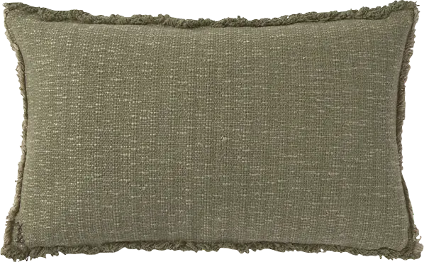Handloom Green/Beige Lumbar Pillow