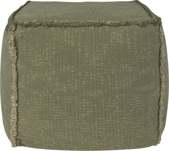 Handloom Green Pouf - Image 1