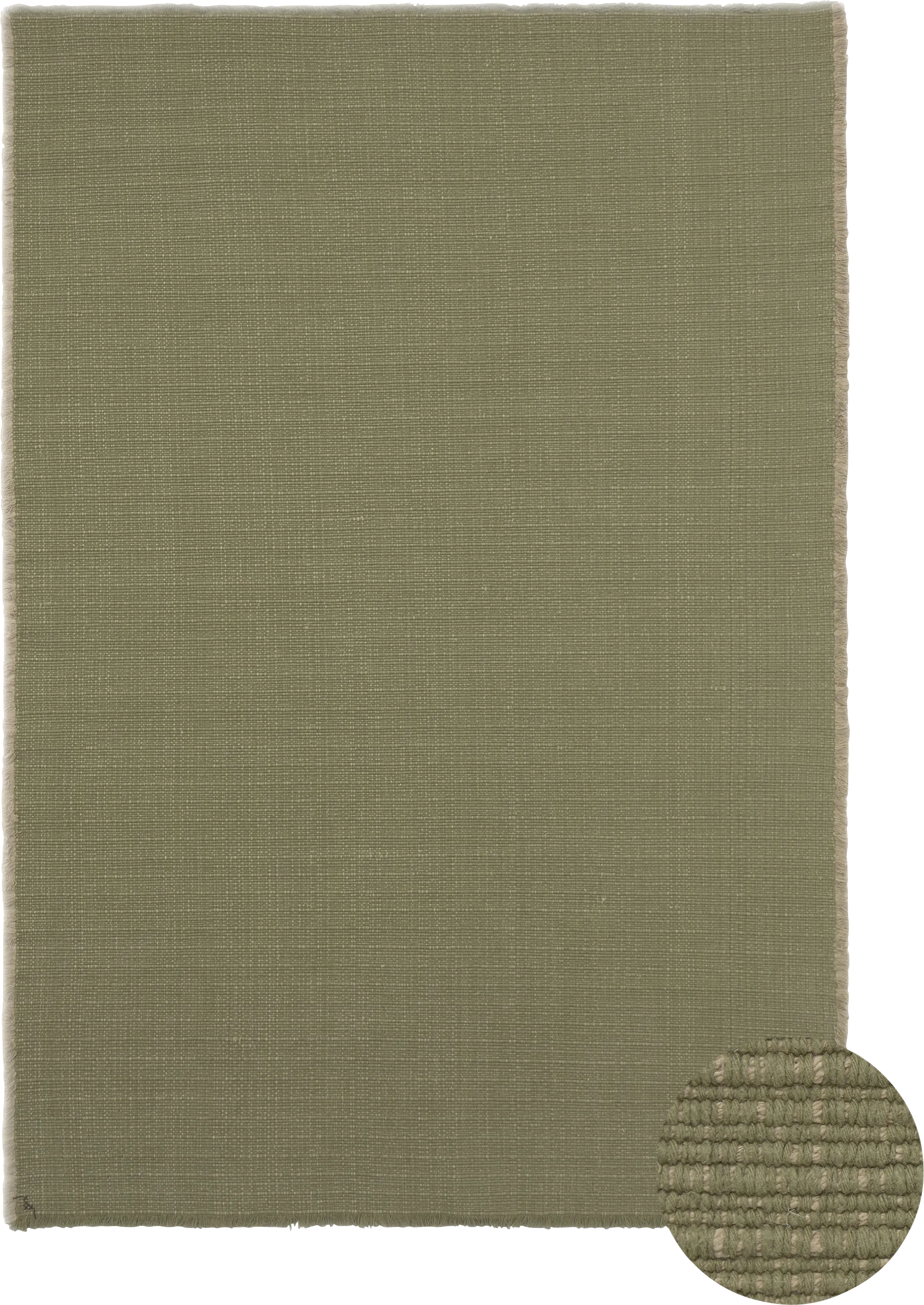 Handloom Green/Beige 4'7 x 6'7 Rug - Thumbnail - Image 1