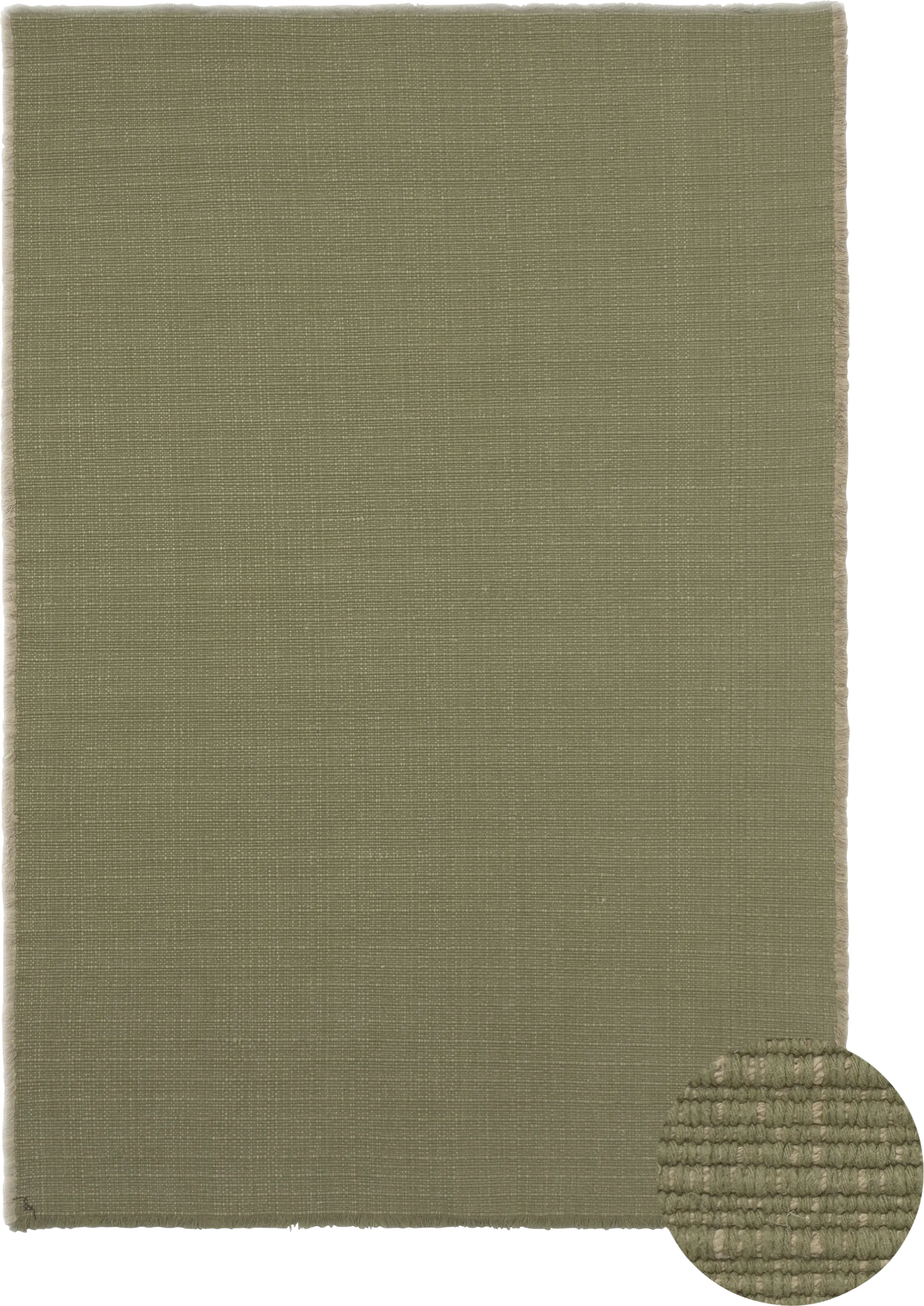 Handloom Green/Beige 4'7 x 6'7 Rug - Image 1