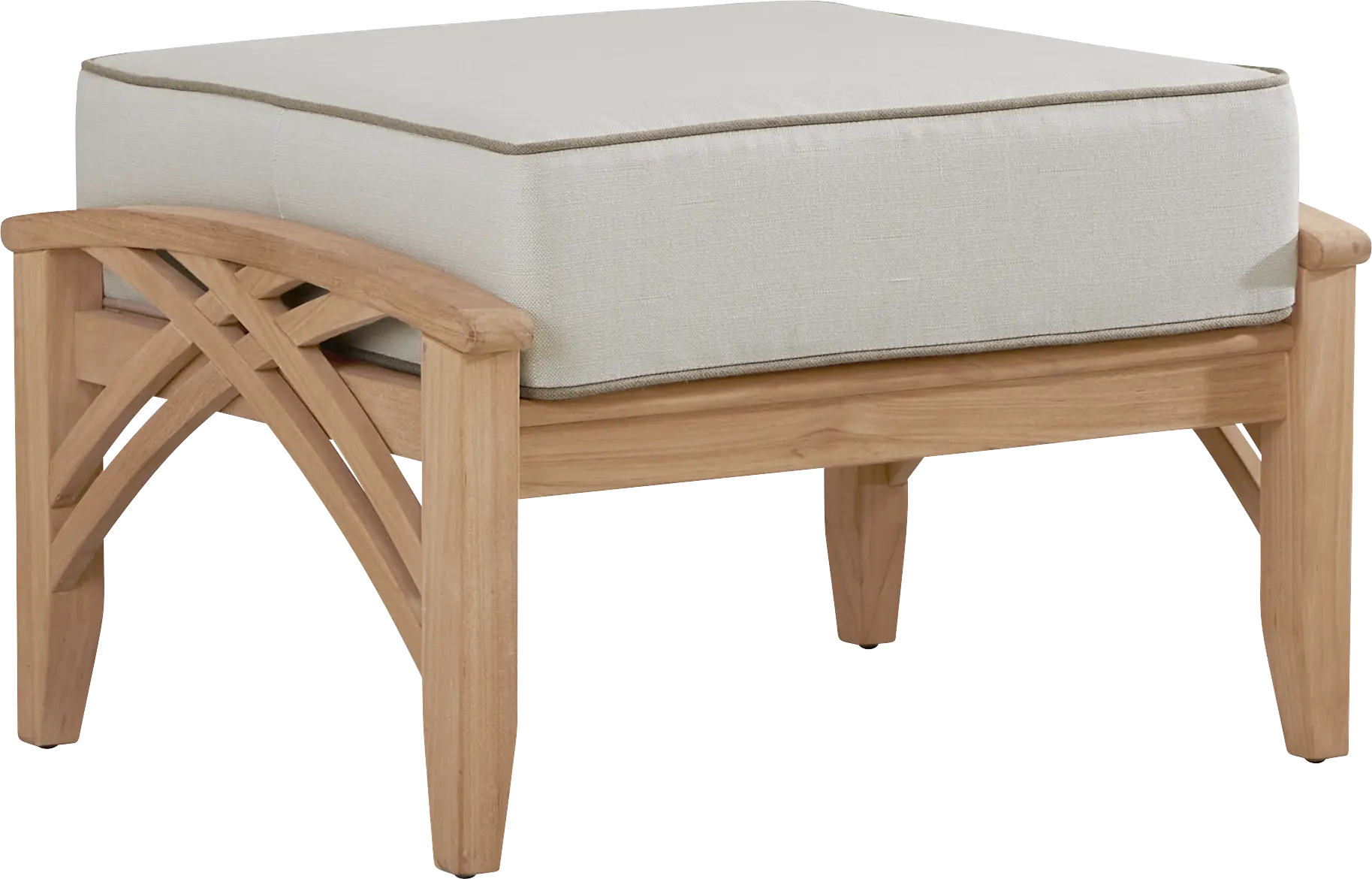 Pleasant Bay Woven Teak Outdoor Ottoman with Vapor Cushion