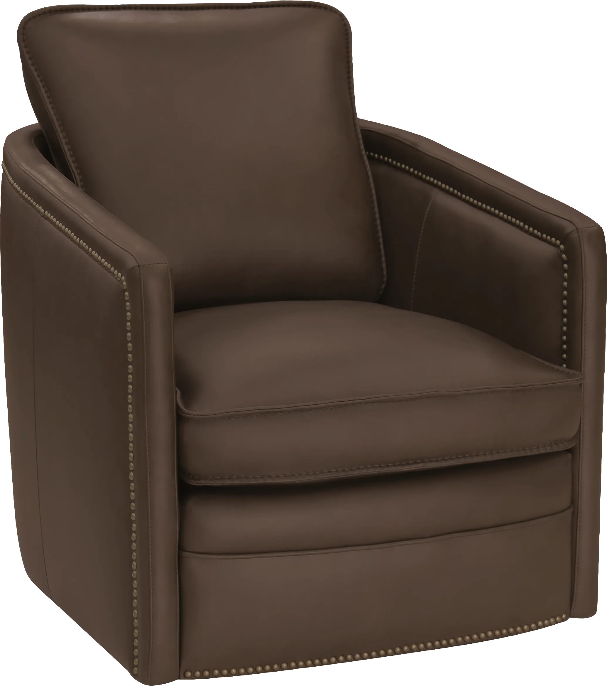 Duke Chocolate Leather Swivel Chair - Image 1