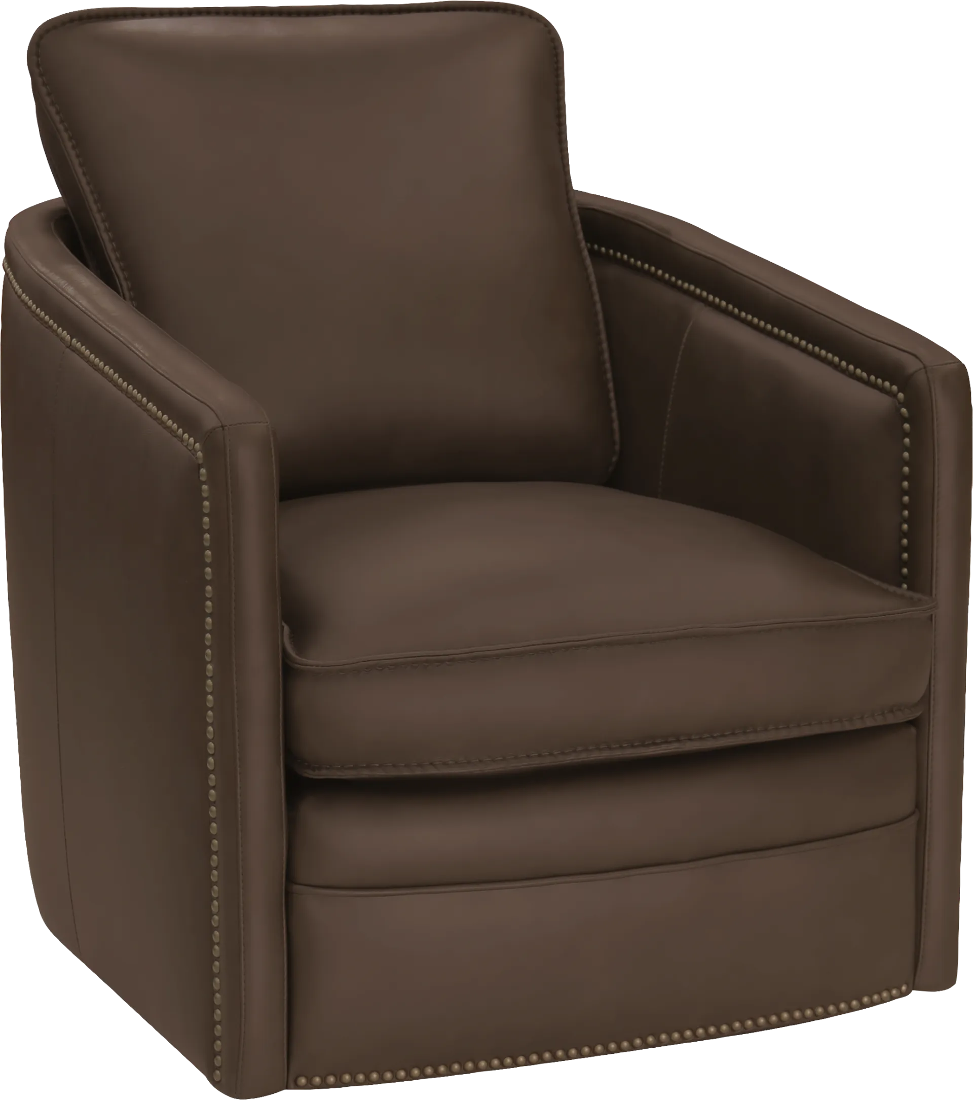 Duke Chocolate Leather Swivel Chair - Image 1