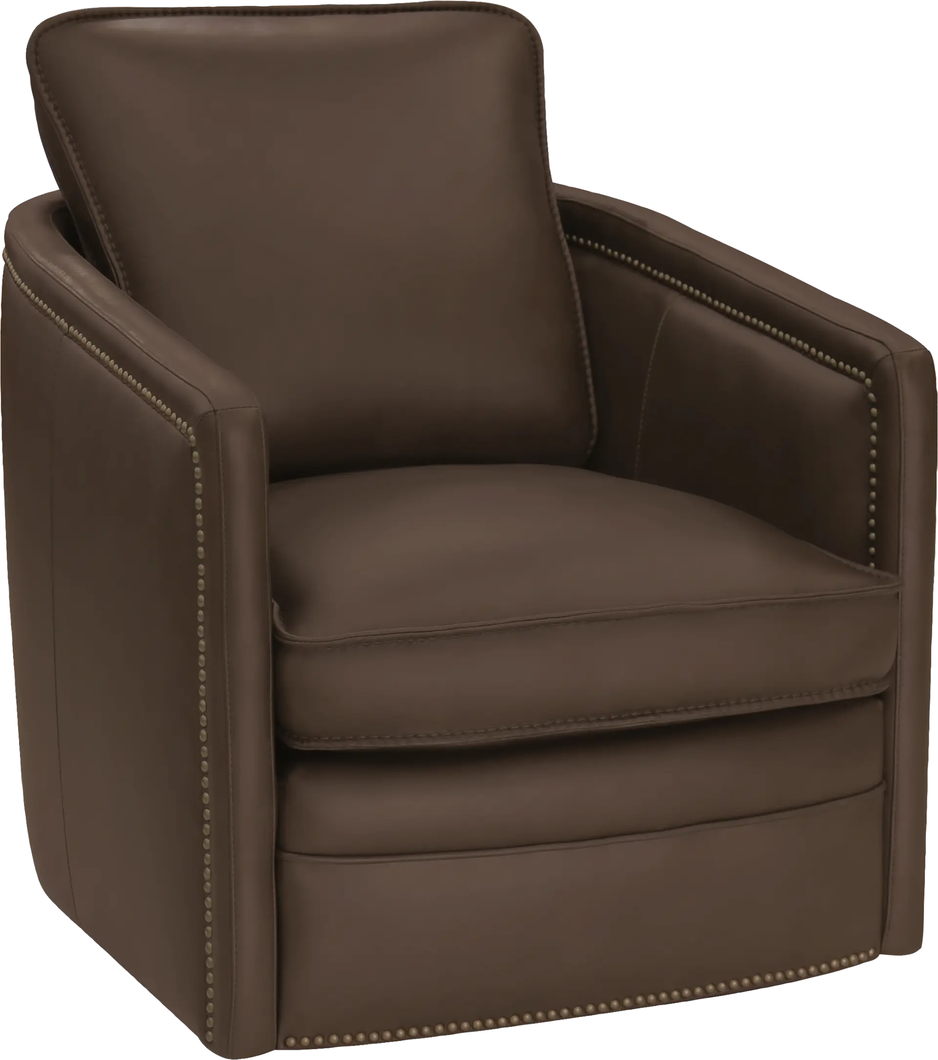 Duke Chocolate Leather Swivel Chair