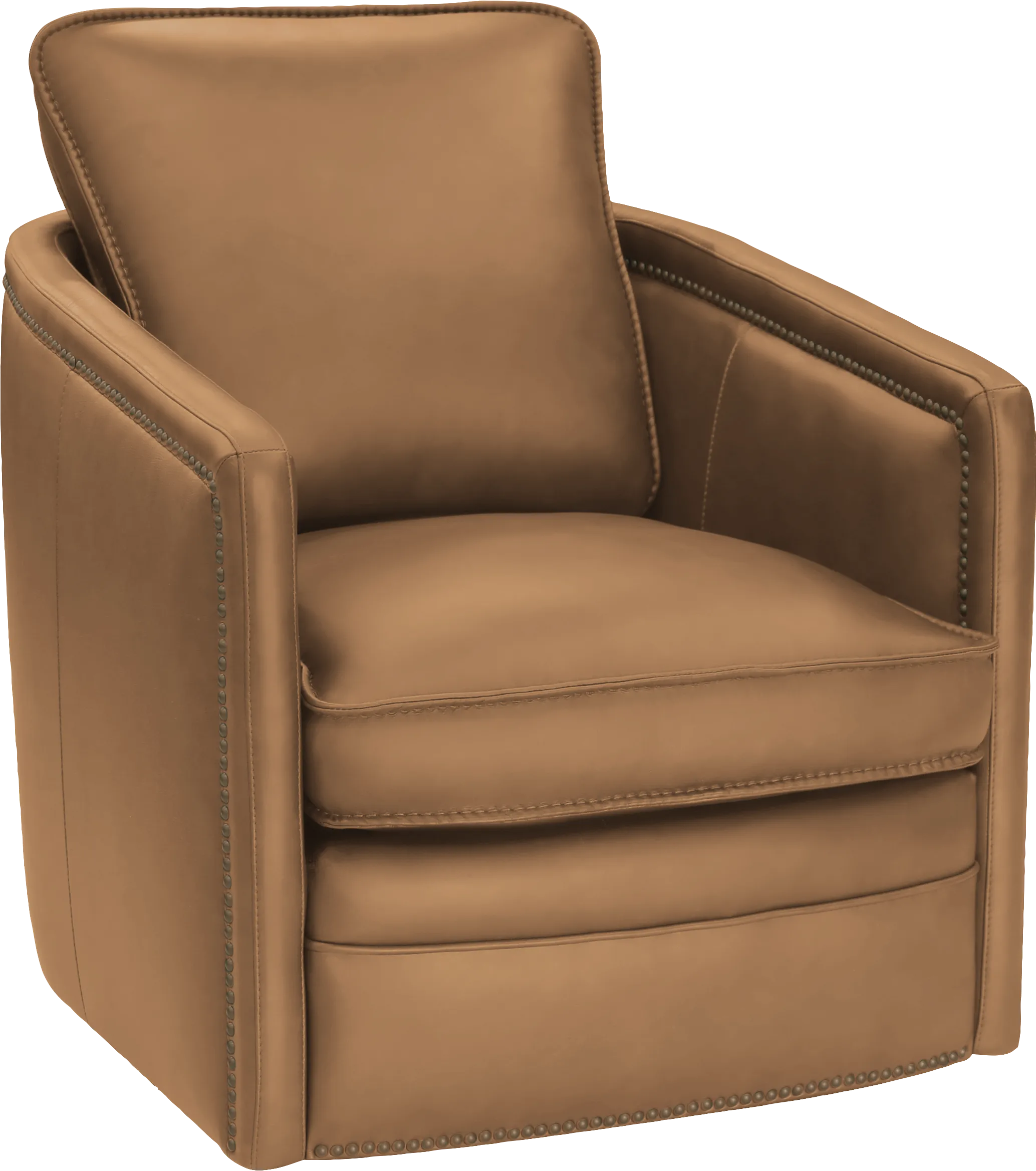 Duke Saddle Leather Swivel Chair - Image 1