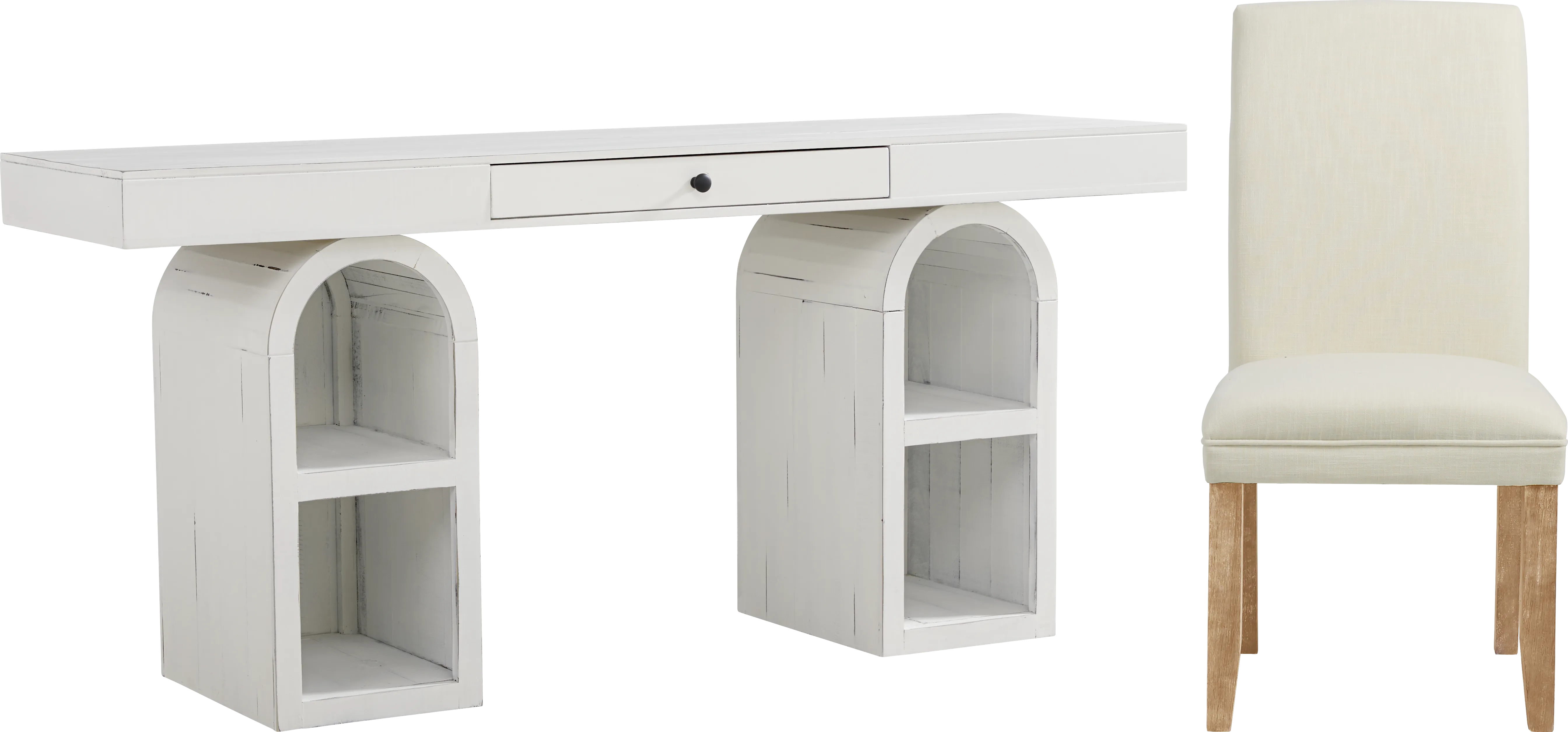 Esmerelda White Arch Writing Desk and Chair - Thumbnail - Image 1