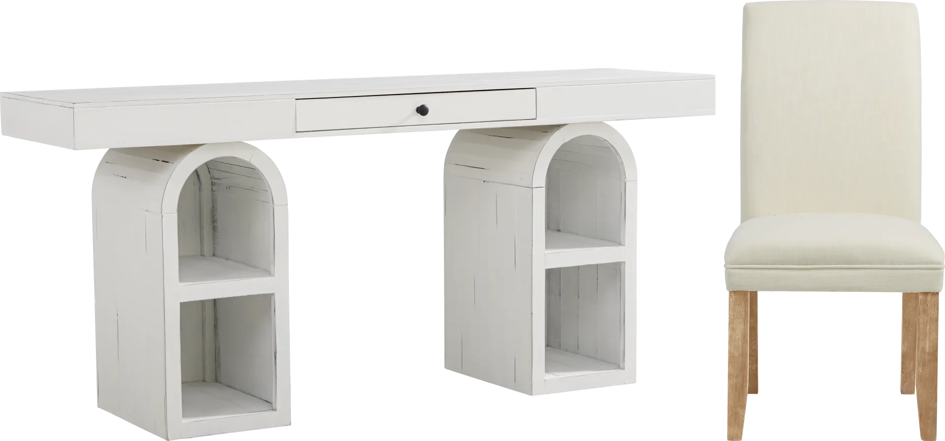 Esmerelda White Arch Writing Desk and Chair - Image 1