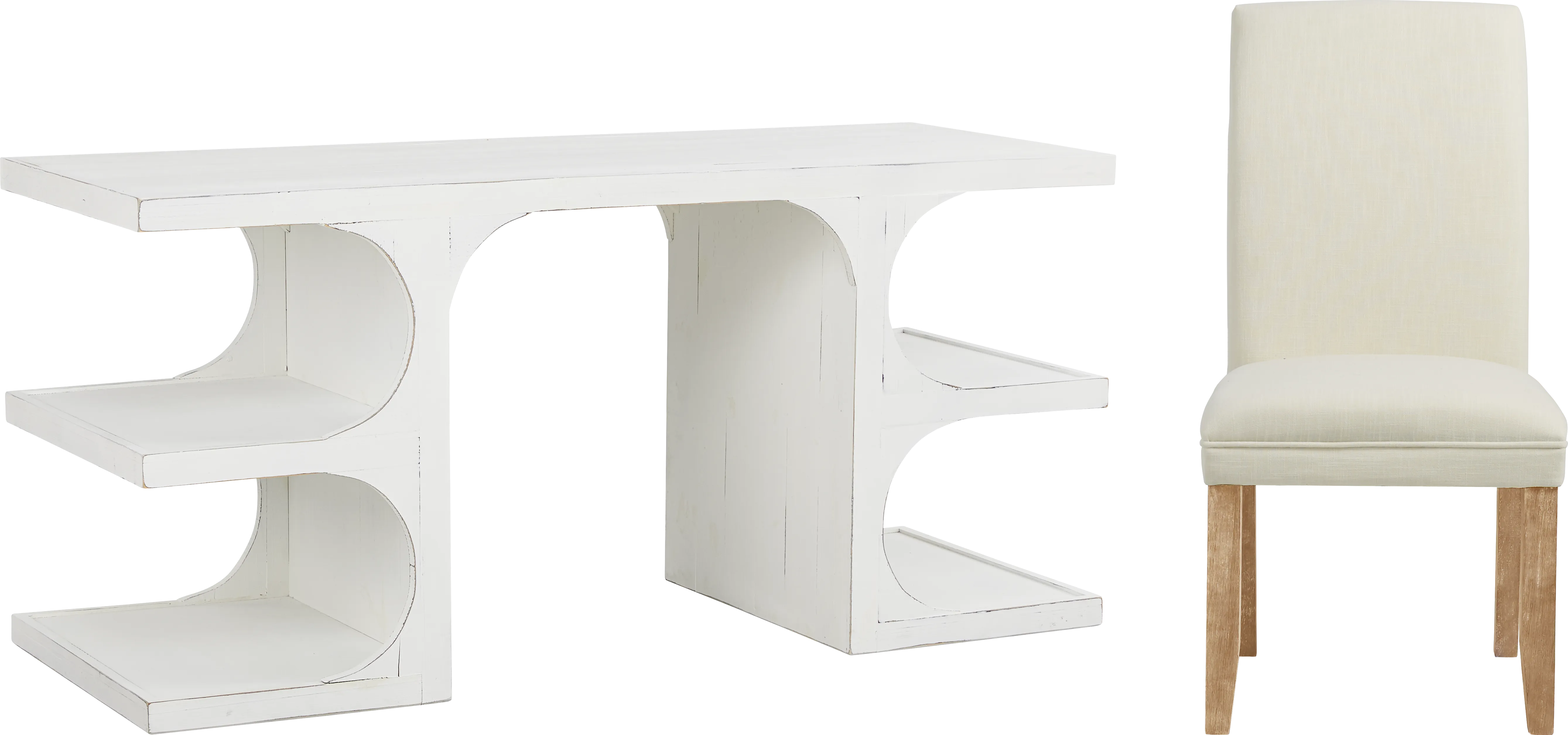 Esmerelda White Writing Desk and Chair - Thumbnail - Image 1
