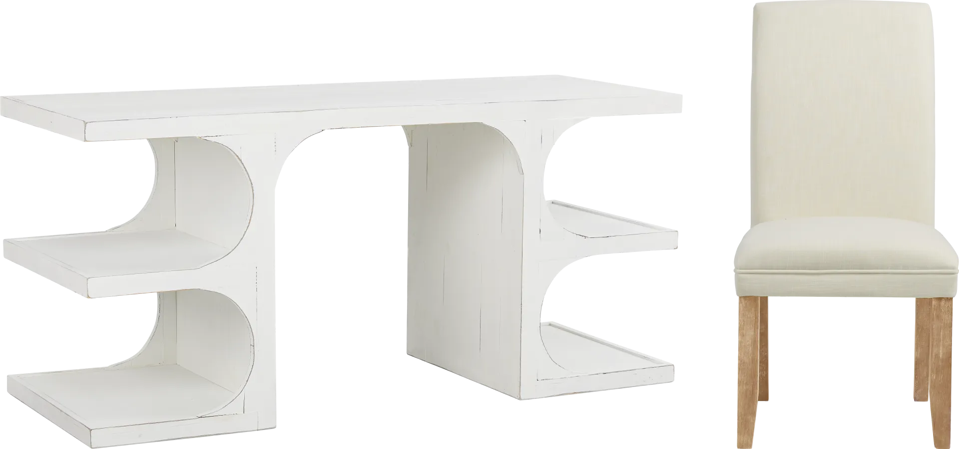 Esmerelda White Writing Desk and Chair - Image 1