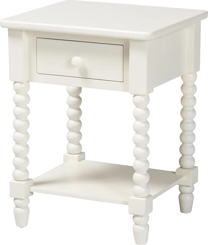 Toluru White End Table