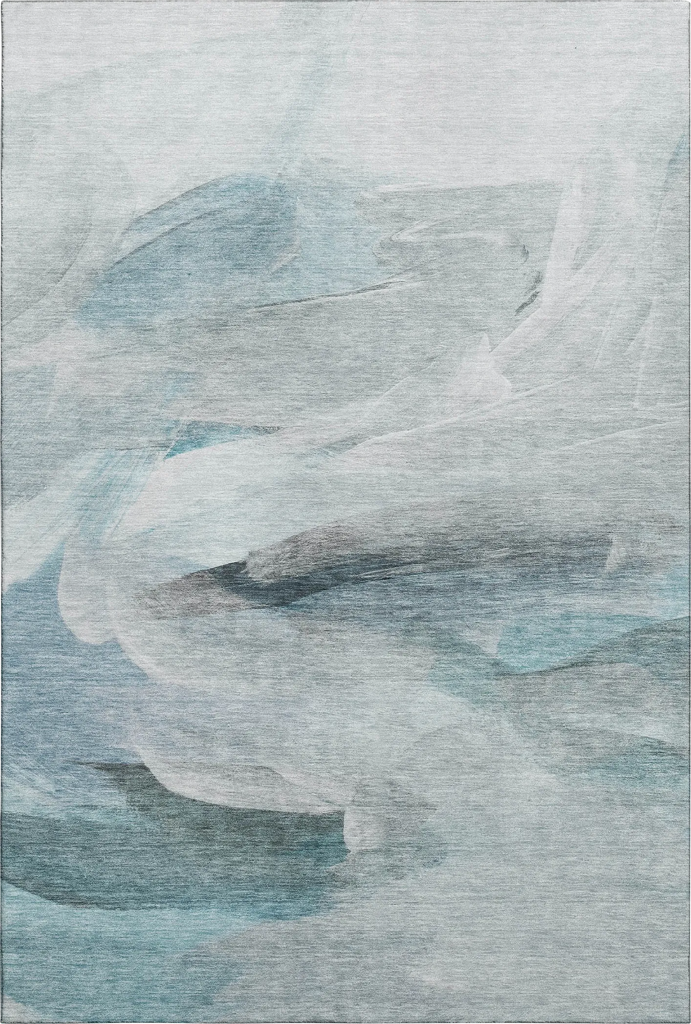 Tridi Teal 5' x 8' Machine Washable Rug - Thumbnail - Image 1