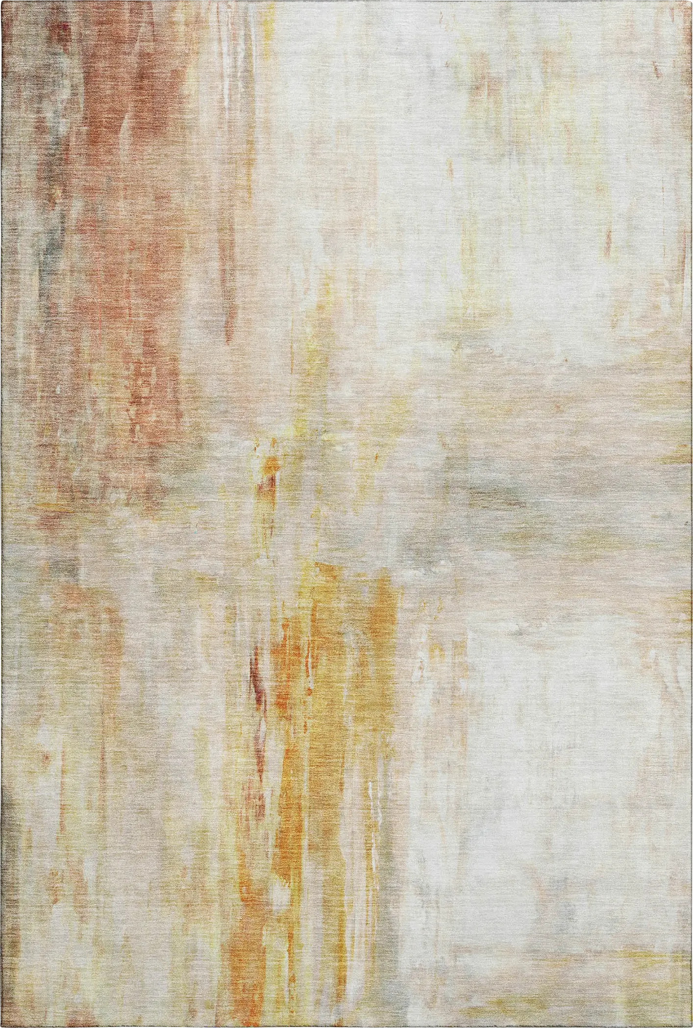 Kasti Orange 5' x 8' Machine Washable Rug