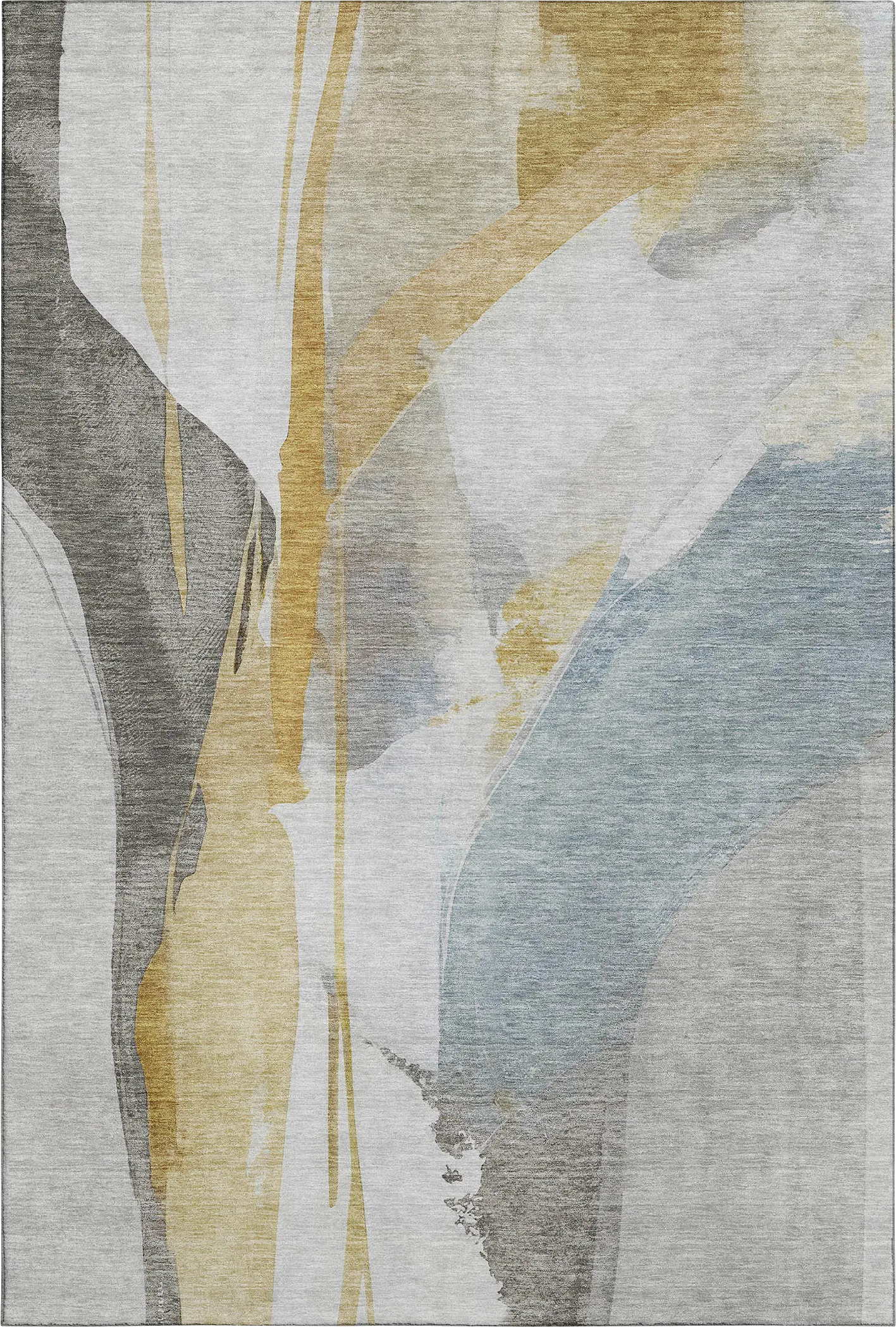 Pratin Gold 5' x 8' Machine Washable Rug - Image 1