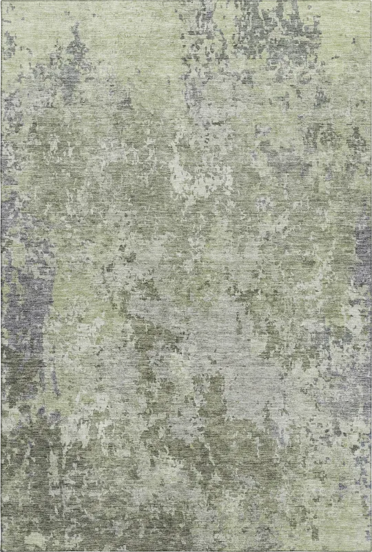 Jaisa Green 8' x 10' Machine Washable Rug