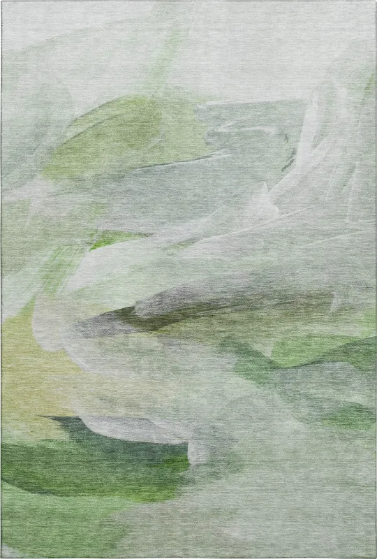 Tridi Green 8' x 10' Machine Washable Rug