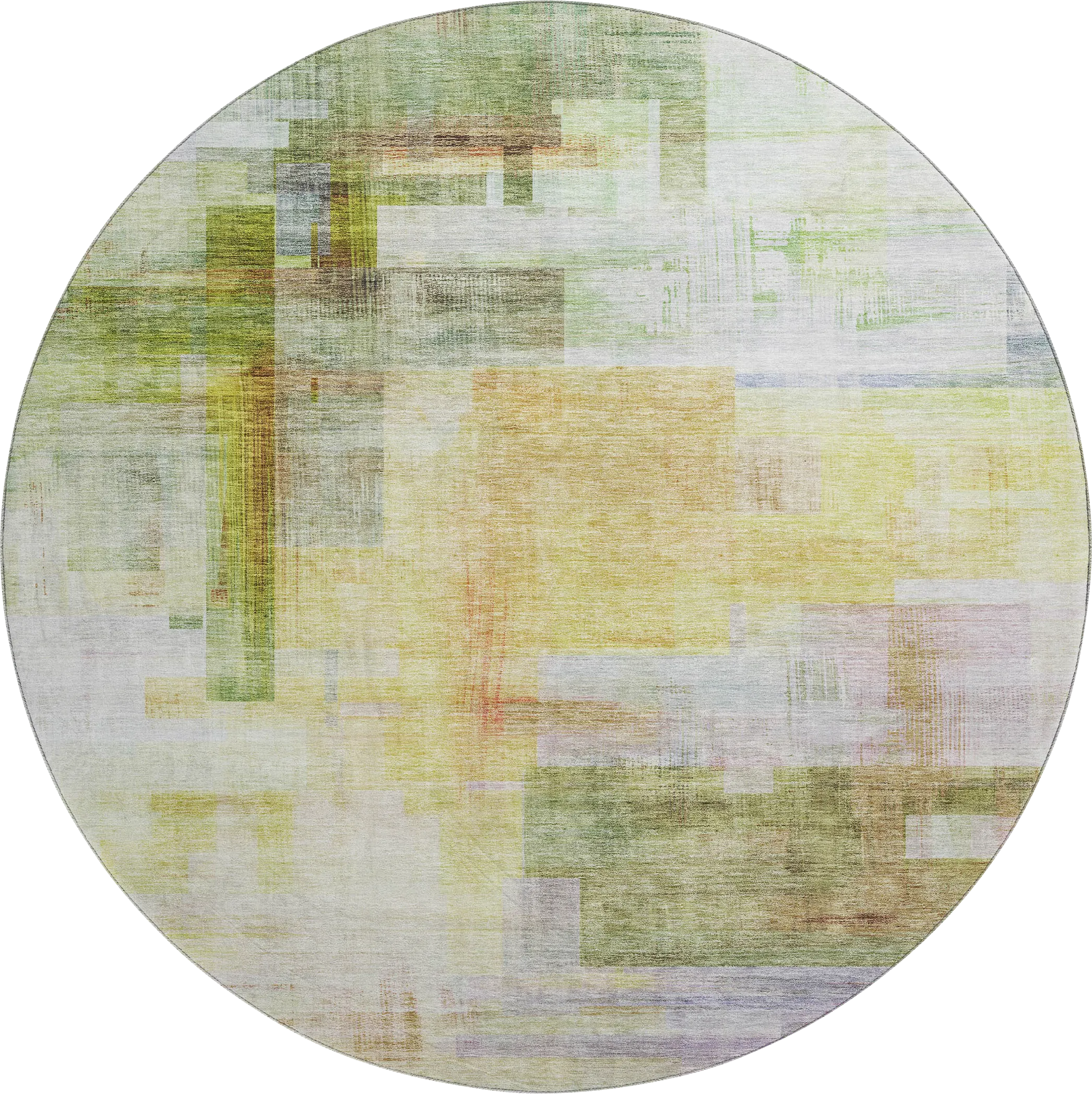 Hanne Green 8' Round Machine Washable Rug - Thumbnail - Image 1