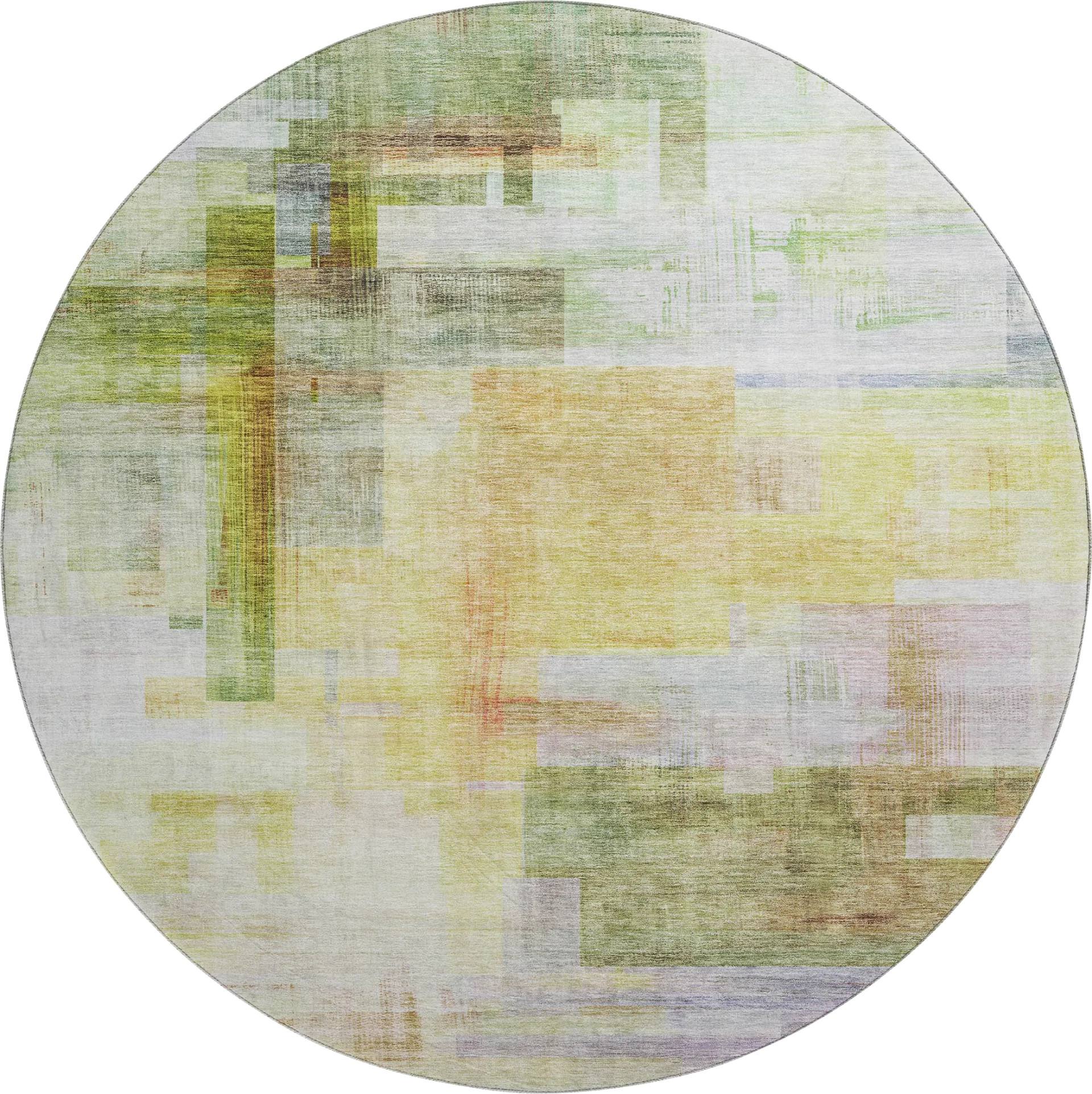 Hanne Green 8' Round Machine Washable Rug - Image 1
