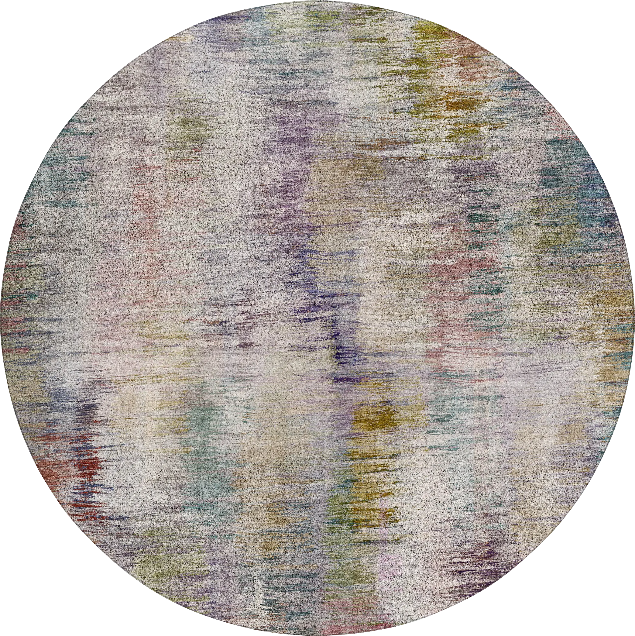 Breka Multi 8' Round Machine Washable Rug - Thumbnail - Image 1