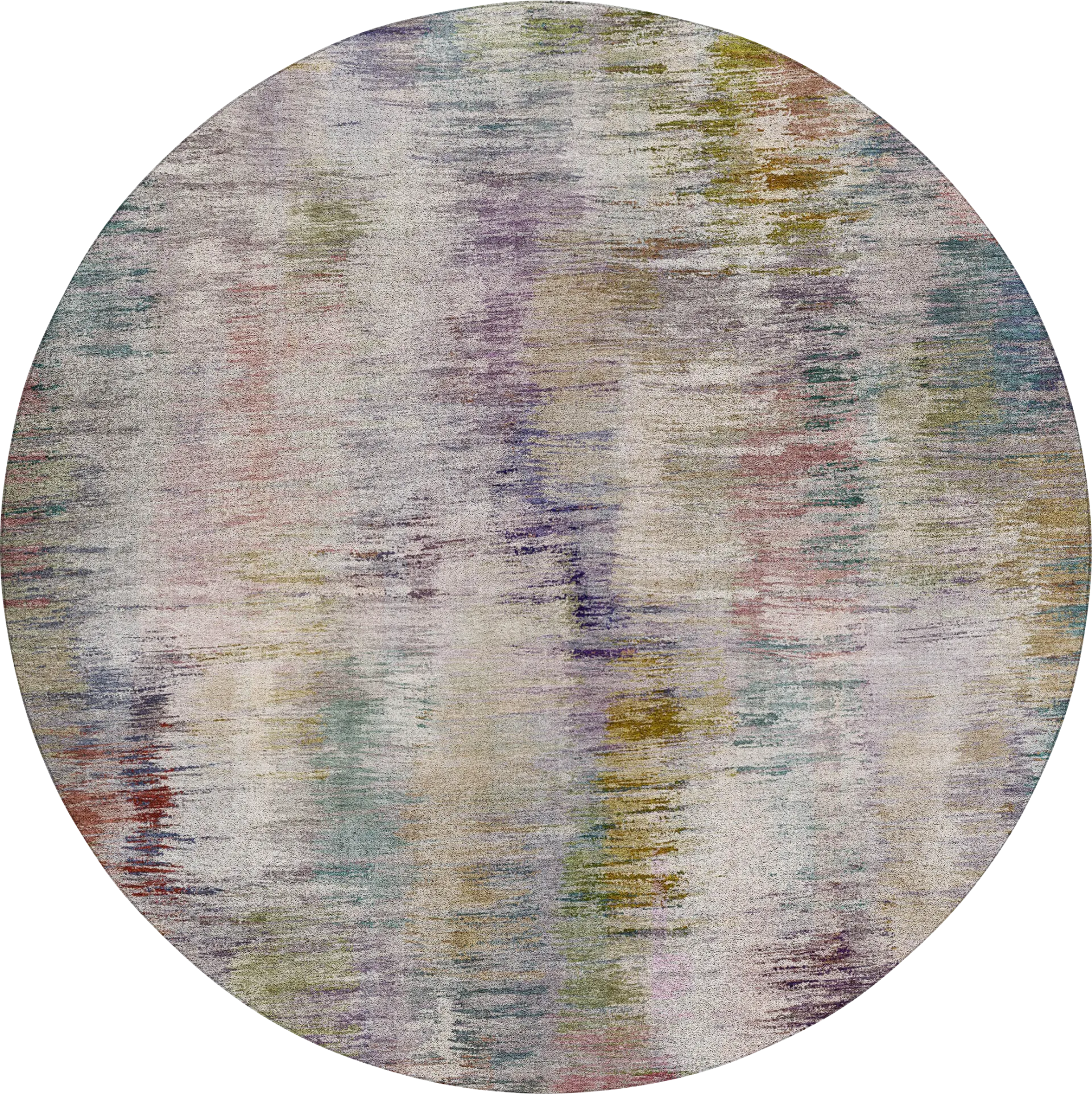Breka Multi 8' Round Machine Washable Rug - Image 1
