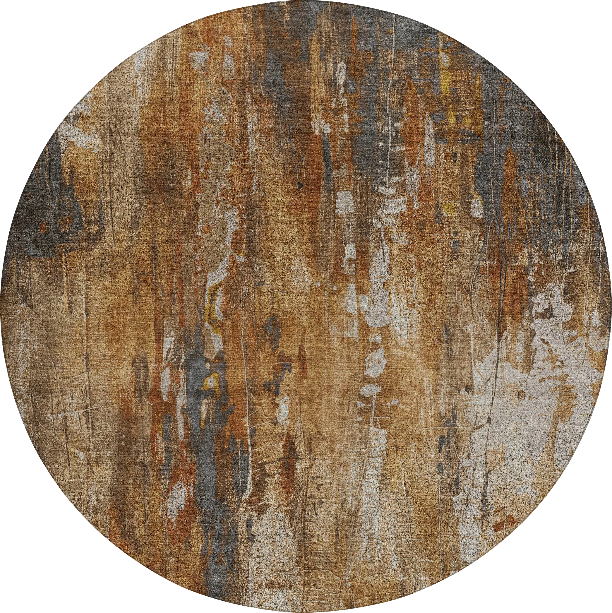 Karga Copper 8' Round Machine Washable Rug - Thumbnail - Image 1