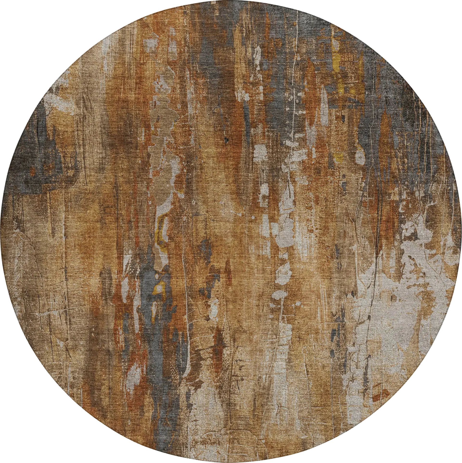 Karga Copper 8' Round Machine Washable Rug
