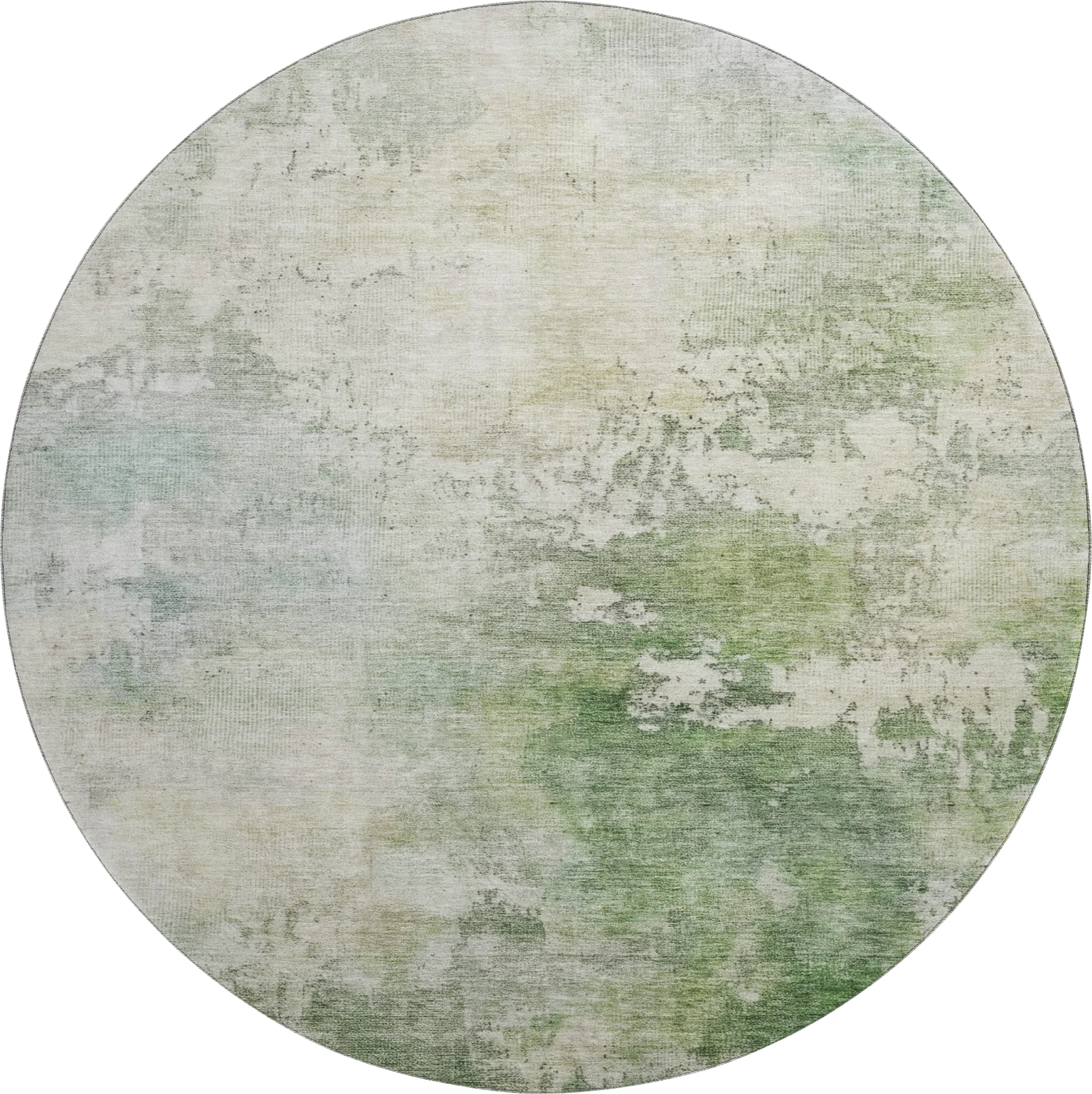 Wandi Green 8' Round Machine Washable Rug - Thumbnail - Image 1