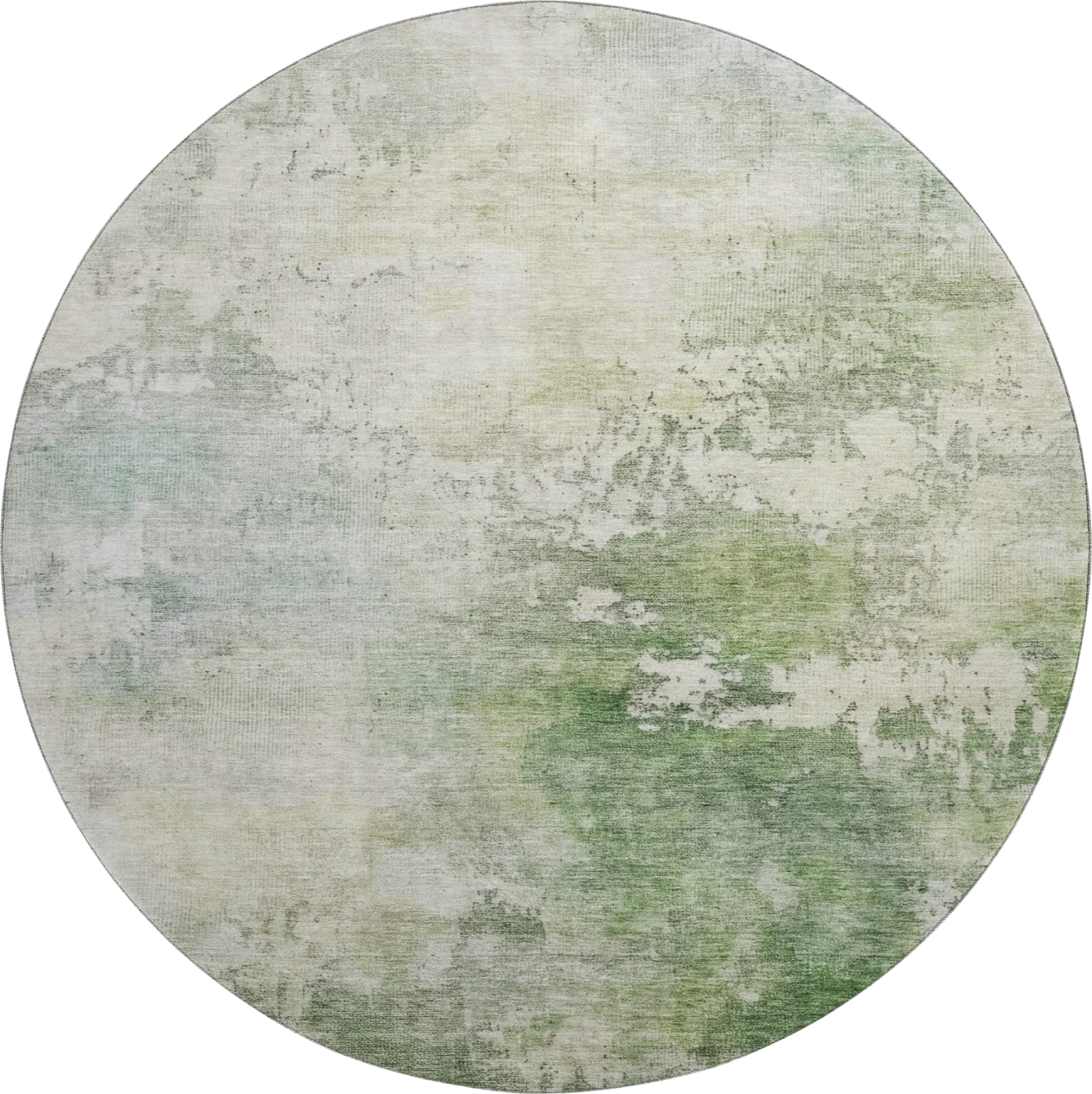 Wandi Green 8' Round Machine Washable Rug - Image 1