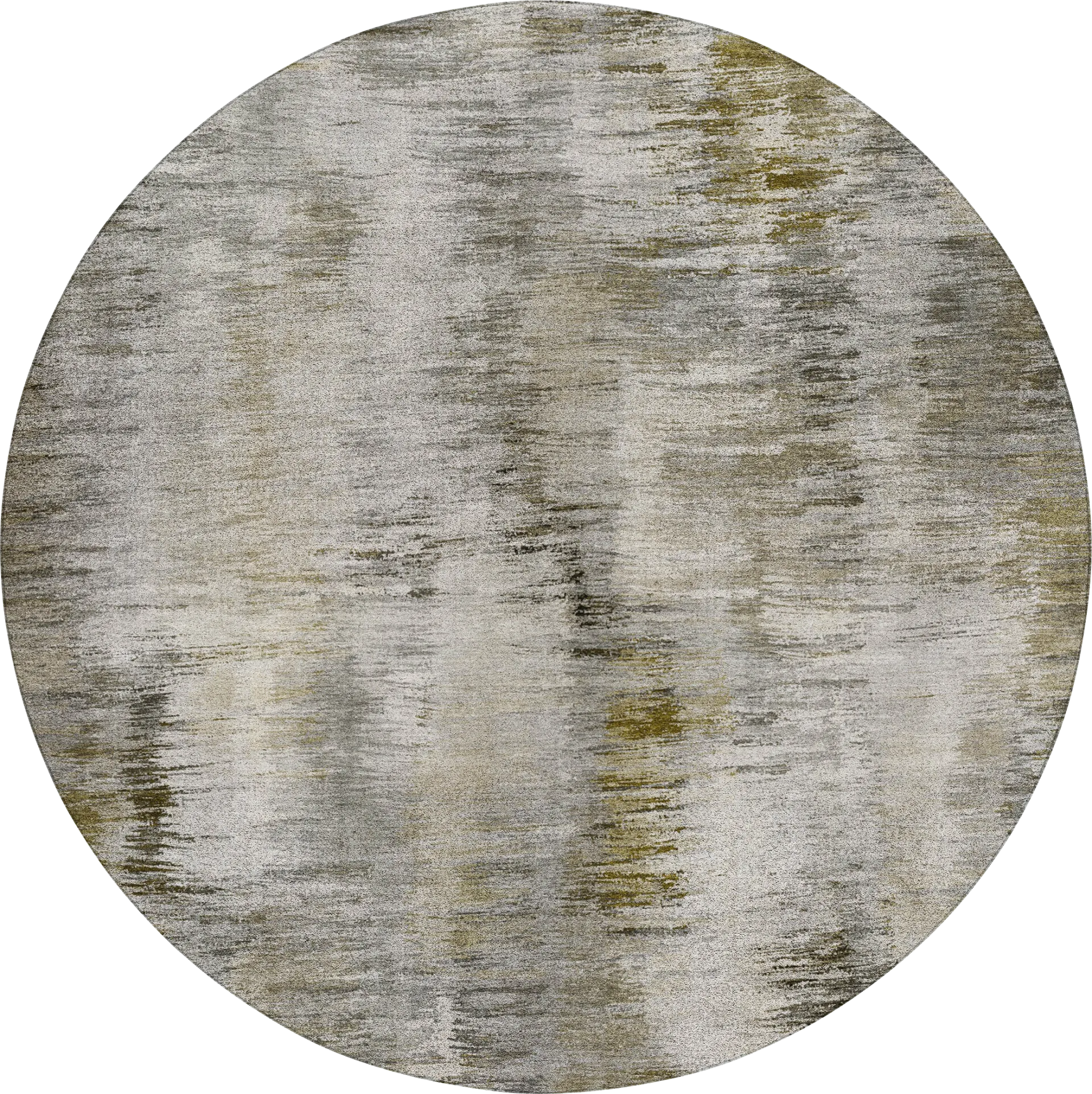 Breka Brown 8' Round Machine Washable Rug - Image 1