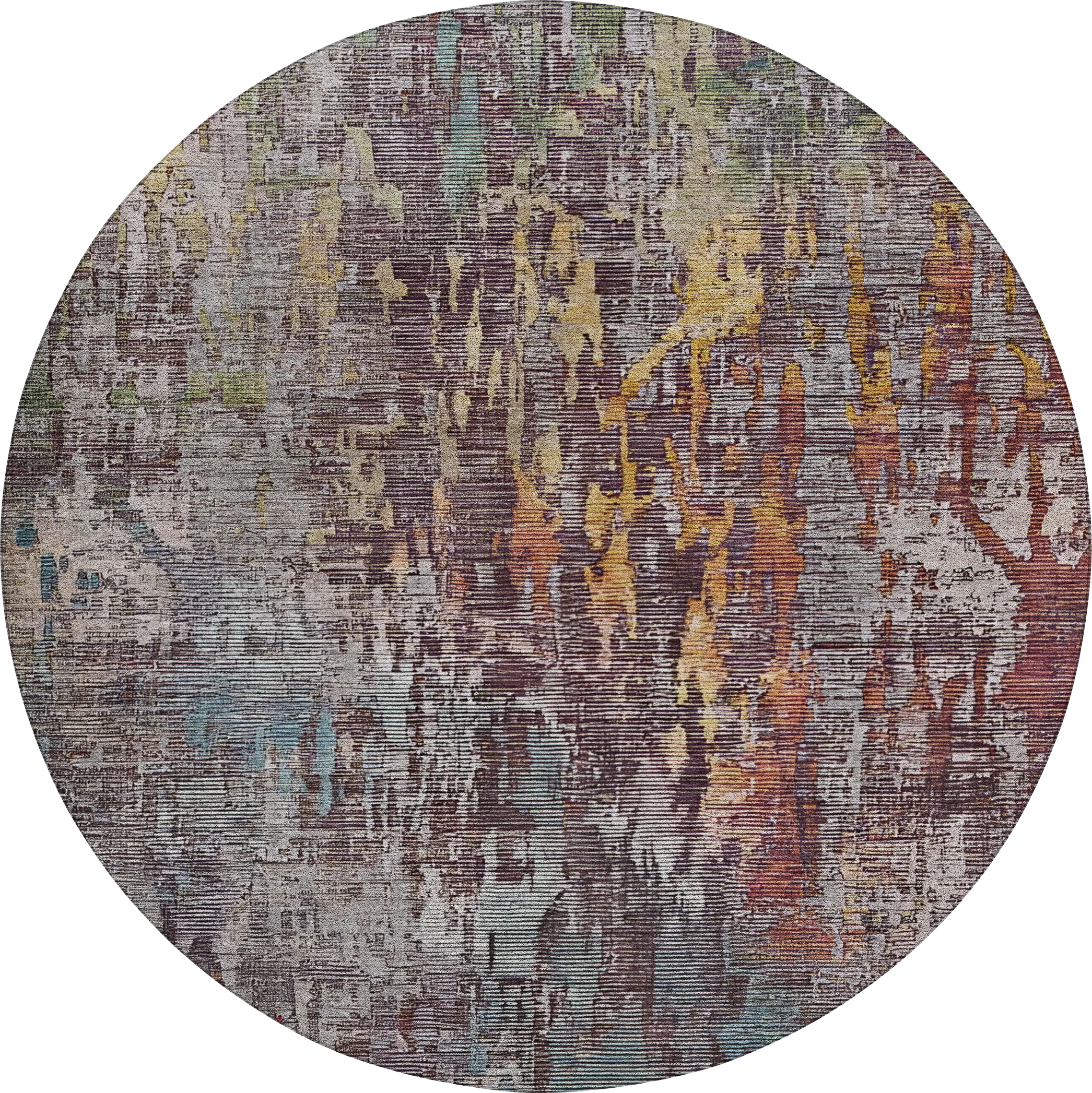 Swila Multi 8' Round Machine Washable Rug - Thumbnail - Image 1