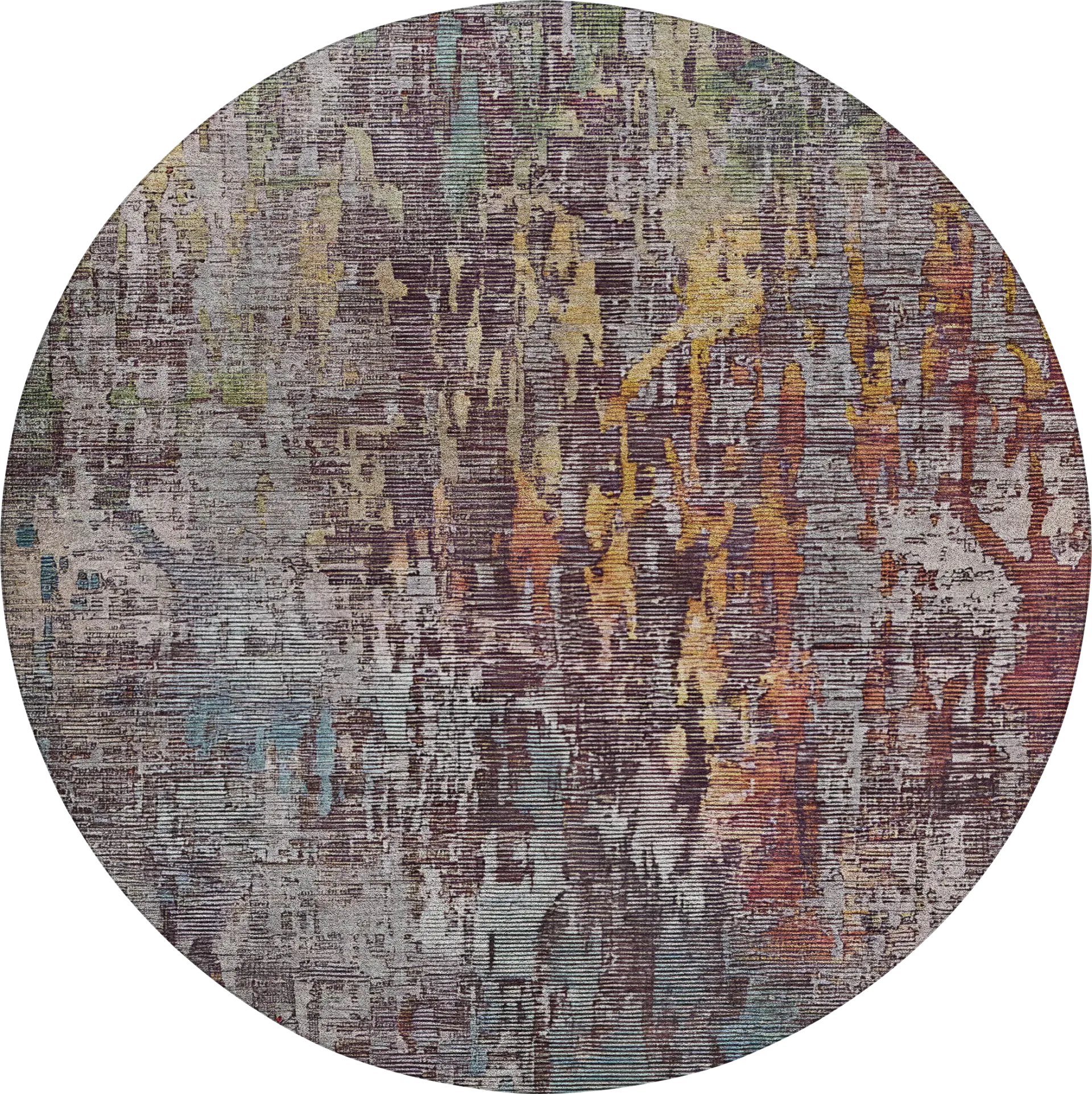 Swila Multi 8' Round Machine Washable Rug - Image 1
