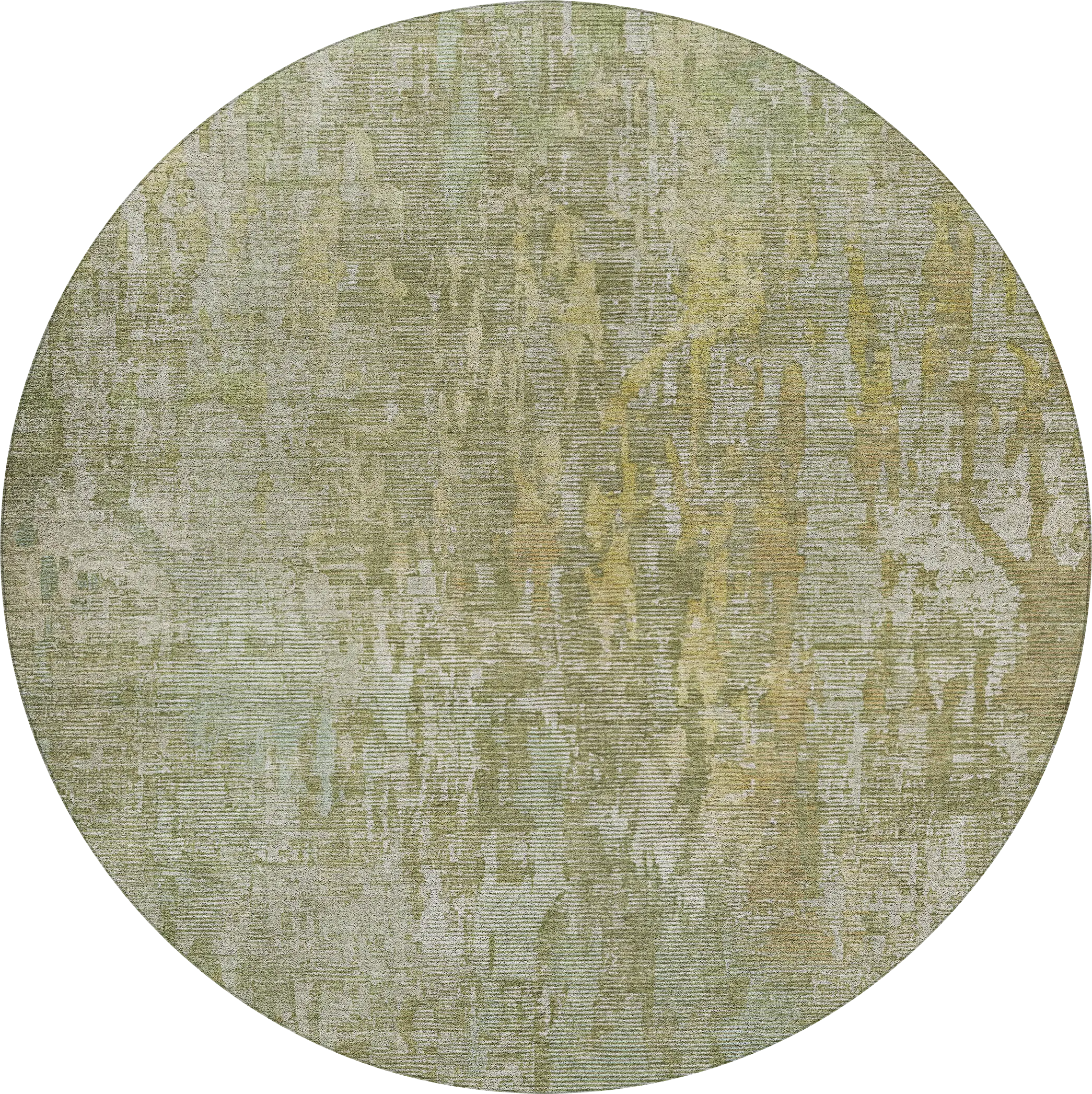 Swila Green 8' Round Machine Washable Rug - Thumbnail - Image 1