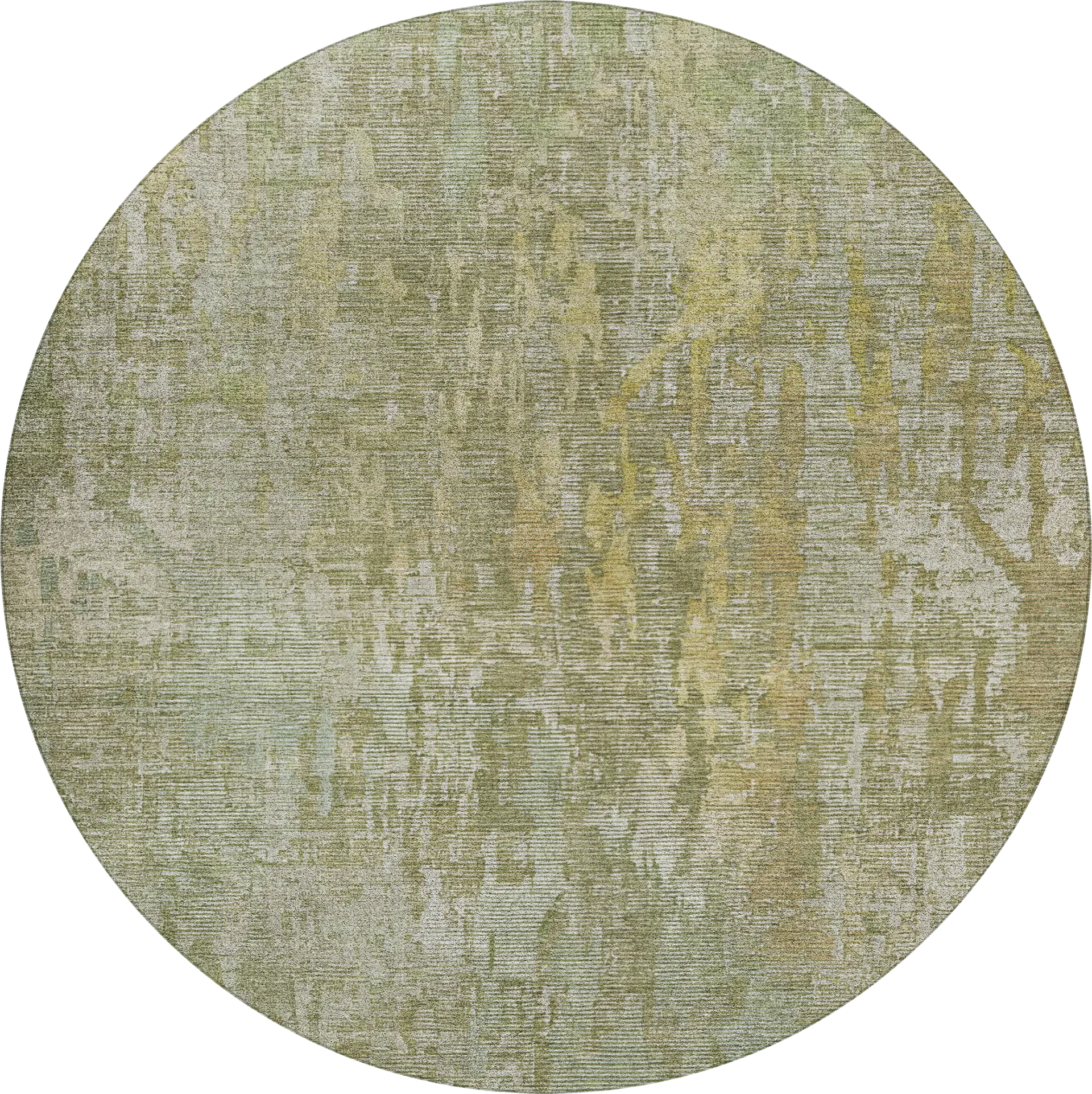 Swila Green 8' Round Machine Washable Rug