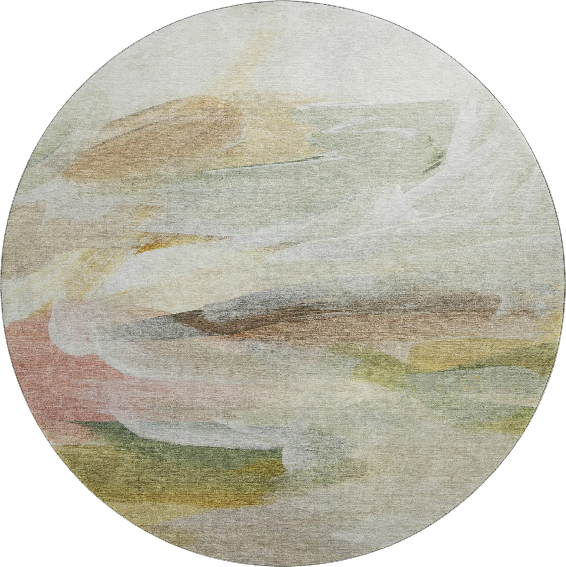 Tridi Multi 8' Round Machine Washable Rug - Image 1