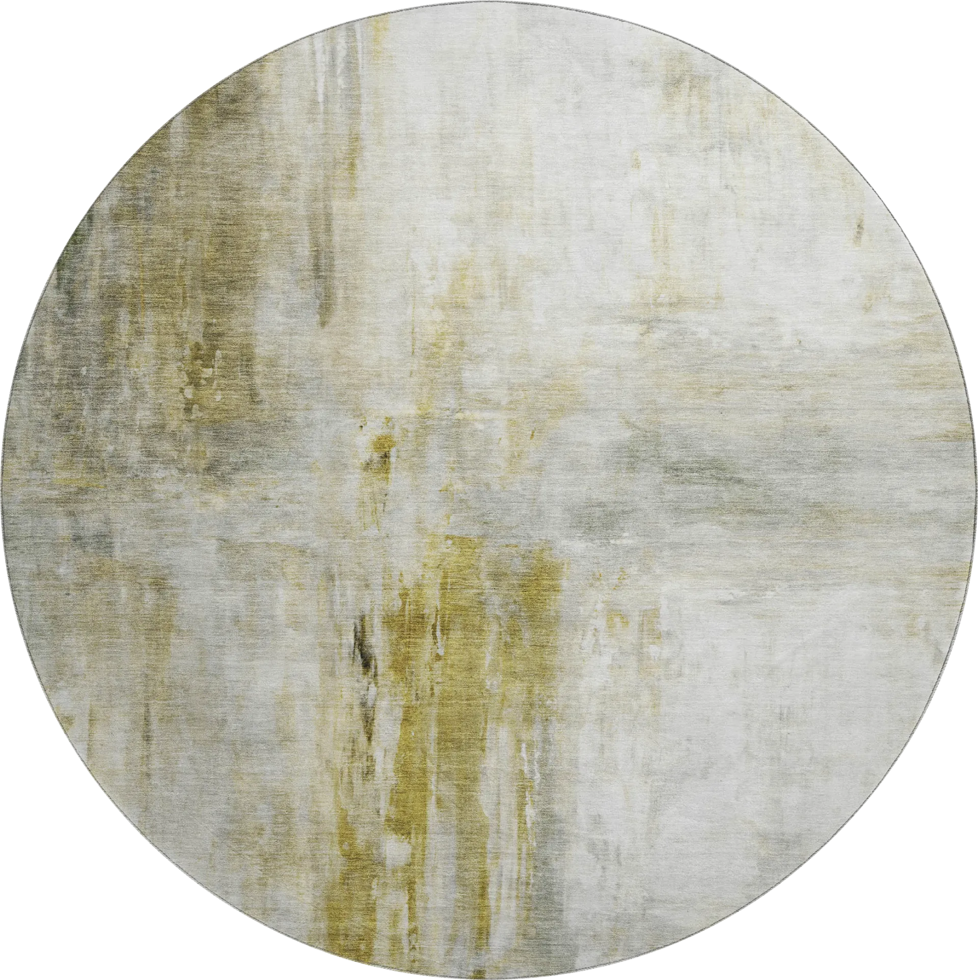 Kasti Gold 8' Round Machine Washable Rug - Image 1