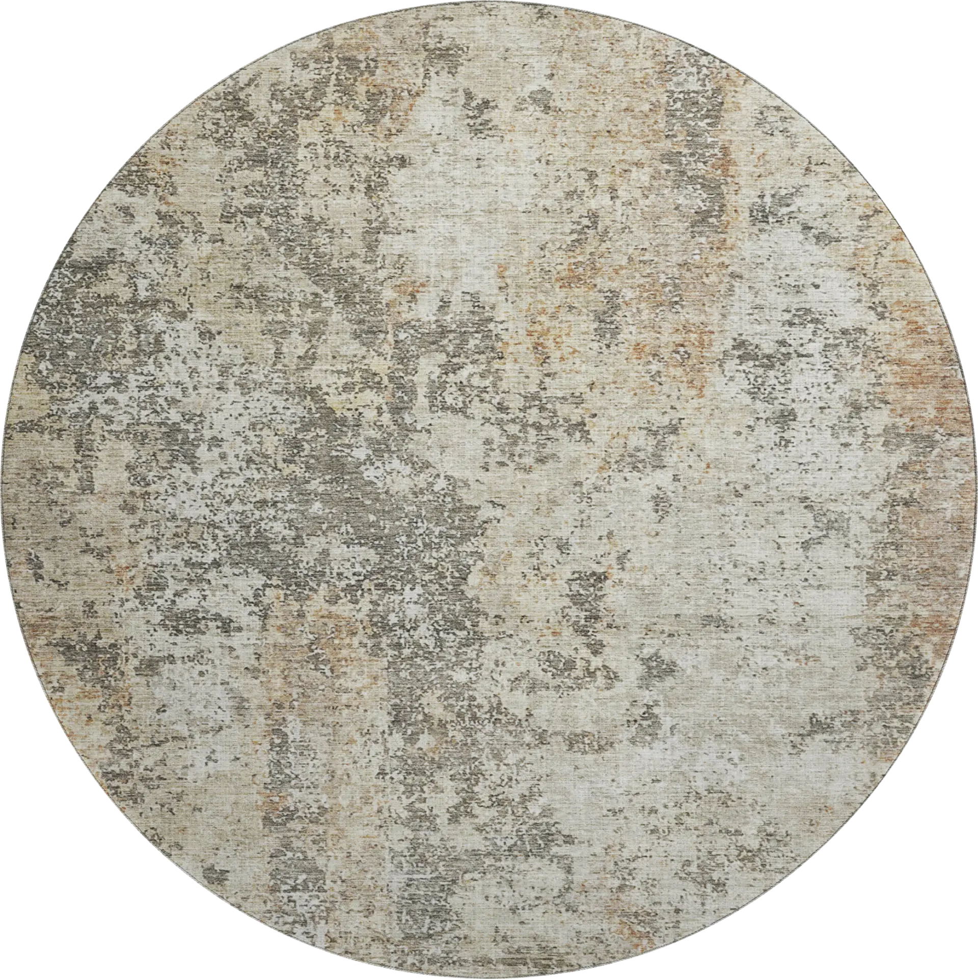 Elianne Taupe 8' Round Machine Washable Rug