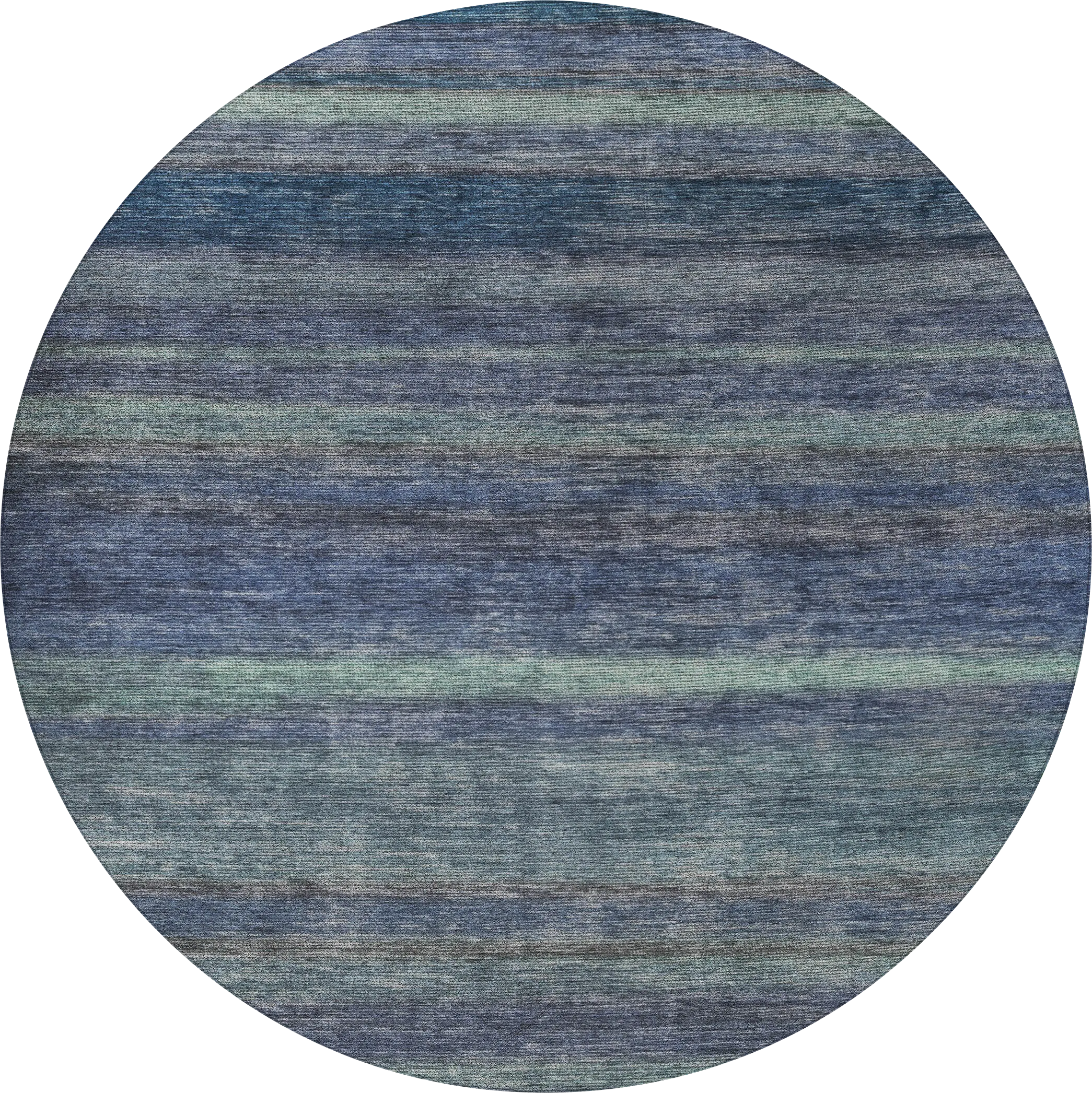 Renera Blue 8' Round Machine Washable Rug - Thumbnail - Image 1