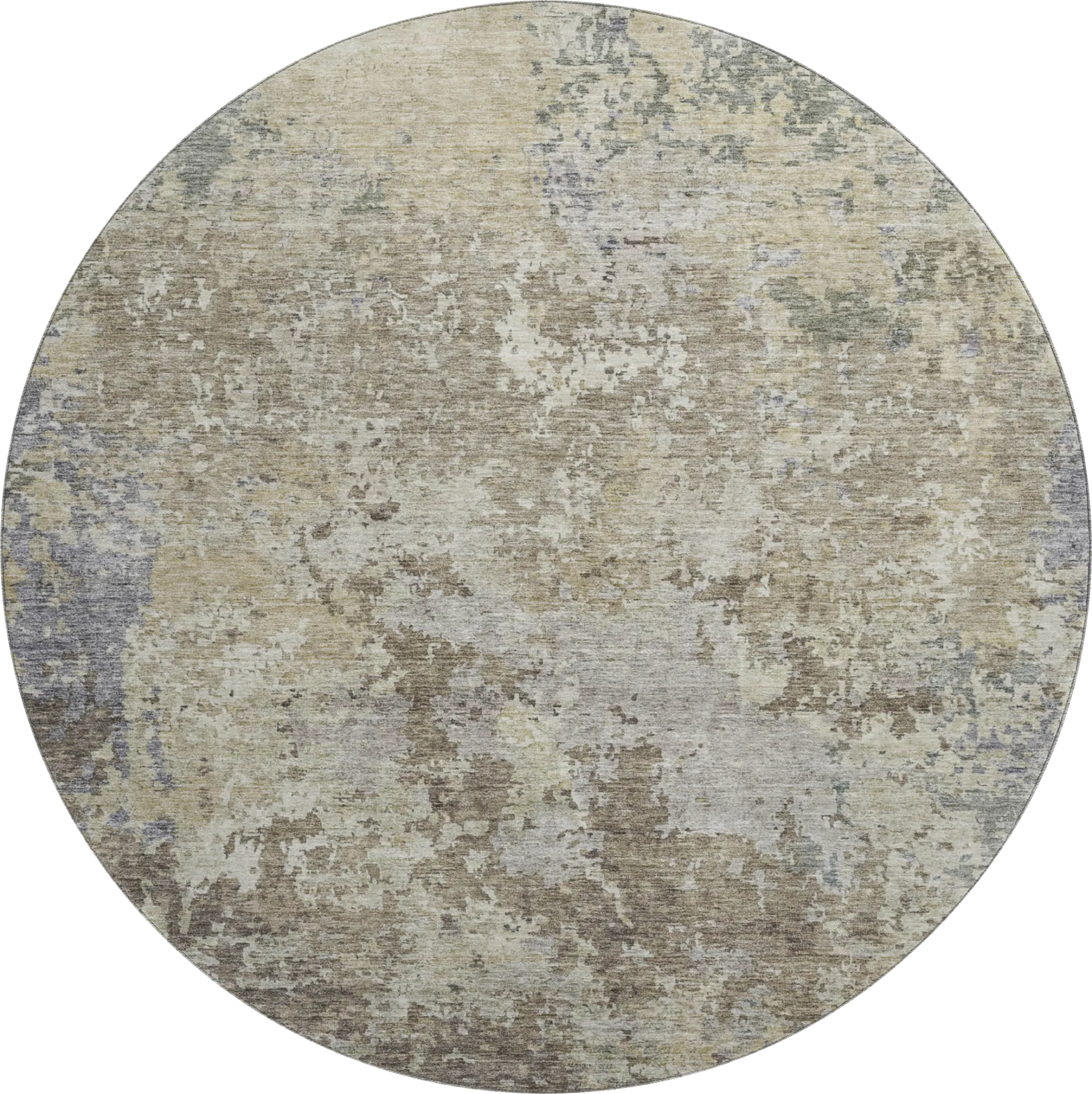 Jaisa Beige 8' Round Machine Washable Rug - Image 1