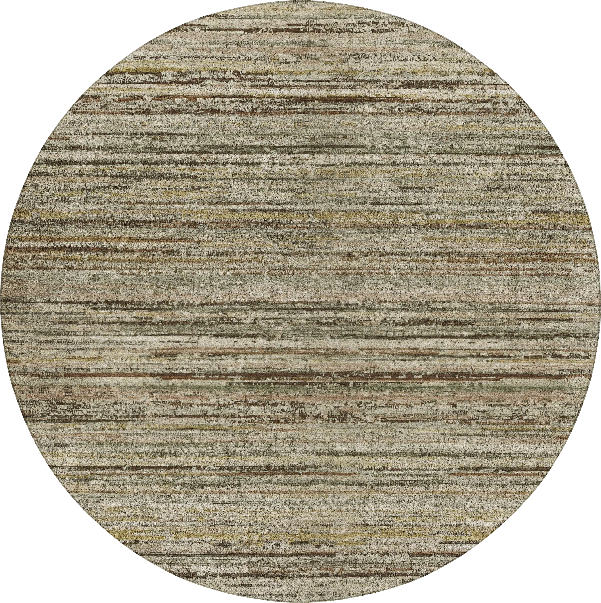 Yechi Brown 8' Round Machine Washable Rug - Thumbnail - Image 1
