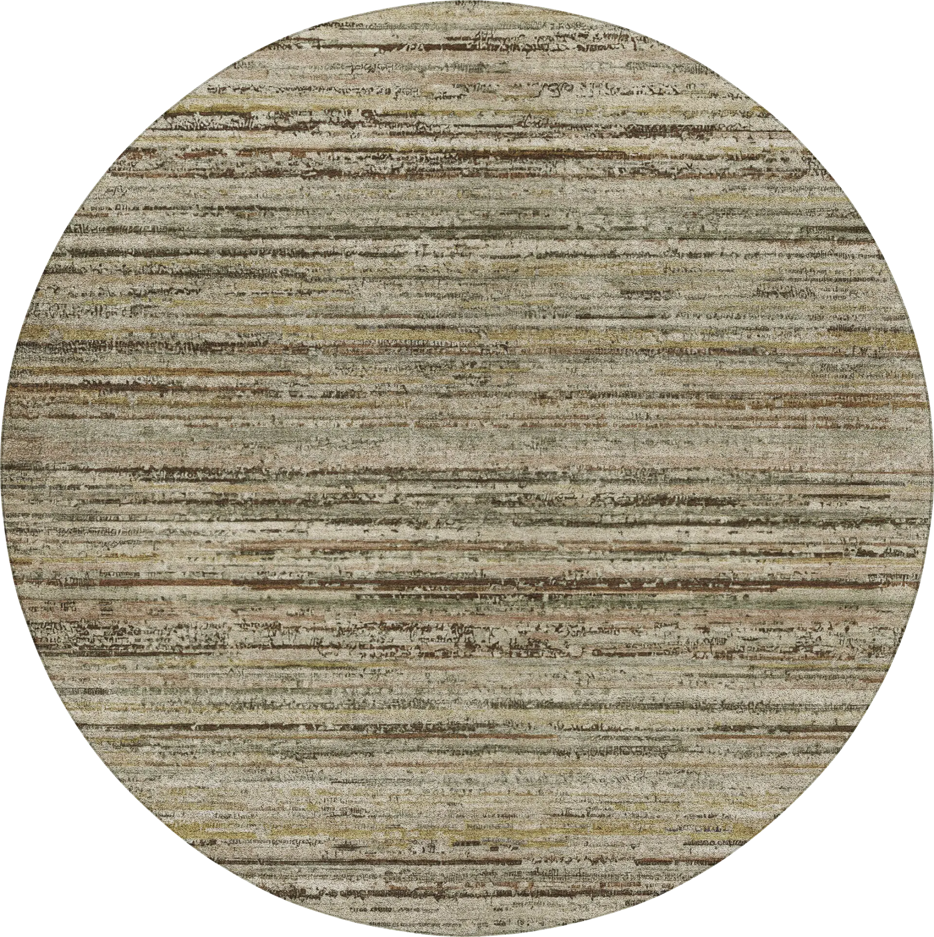 Yechi Brown 8' Round Machine Washable Rug