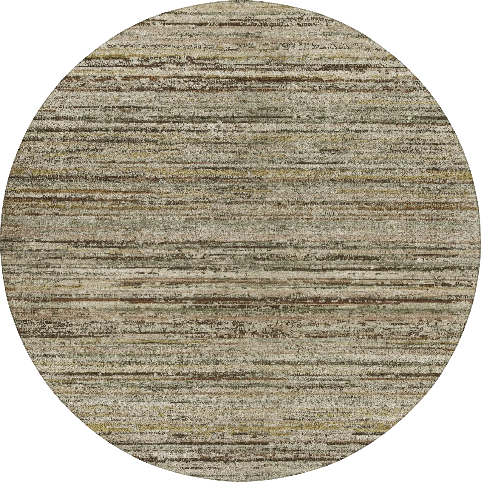 Yechi Brown 8' Round Machine Washable Rug - Image 1