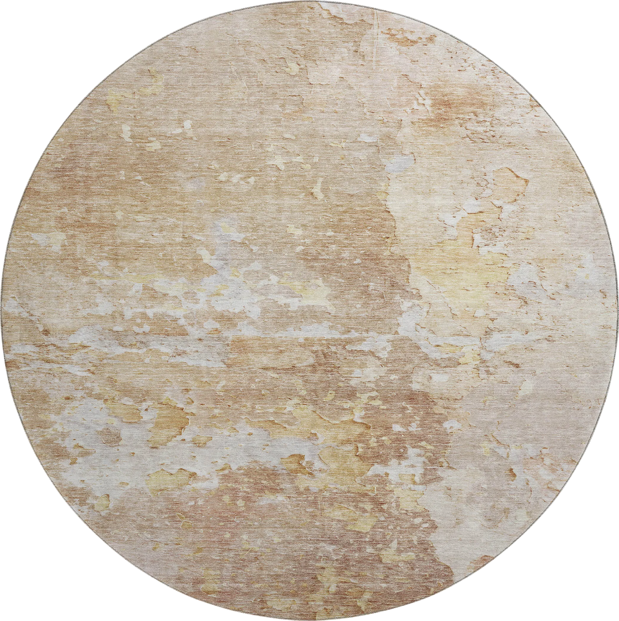 Amme Peach 8' Round Machine Washable Rug - Thumbnail - Image 1